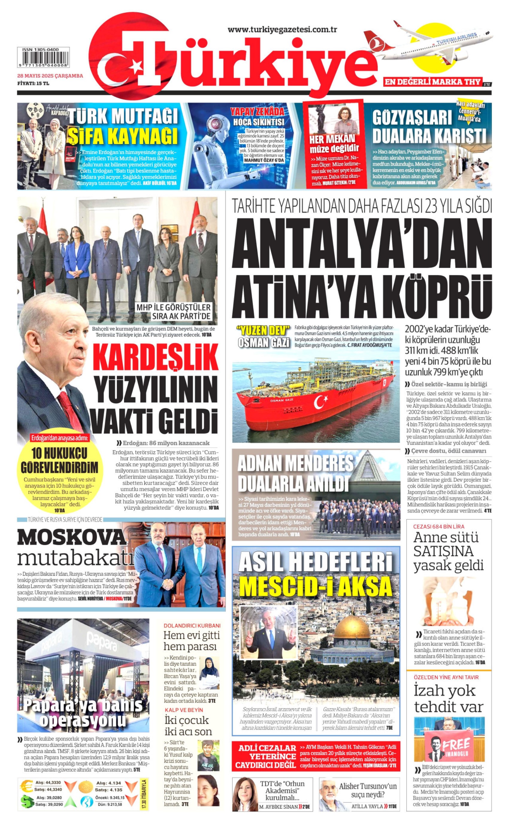 28 Mayıs 2025 gazete manşetleri: Özel, Erdoğan'a ahtapotu gösterdi, gazeteler nasıl gördü?