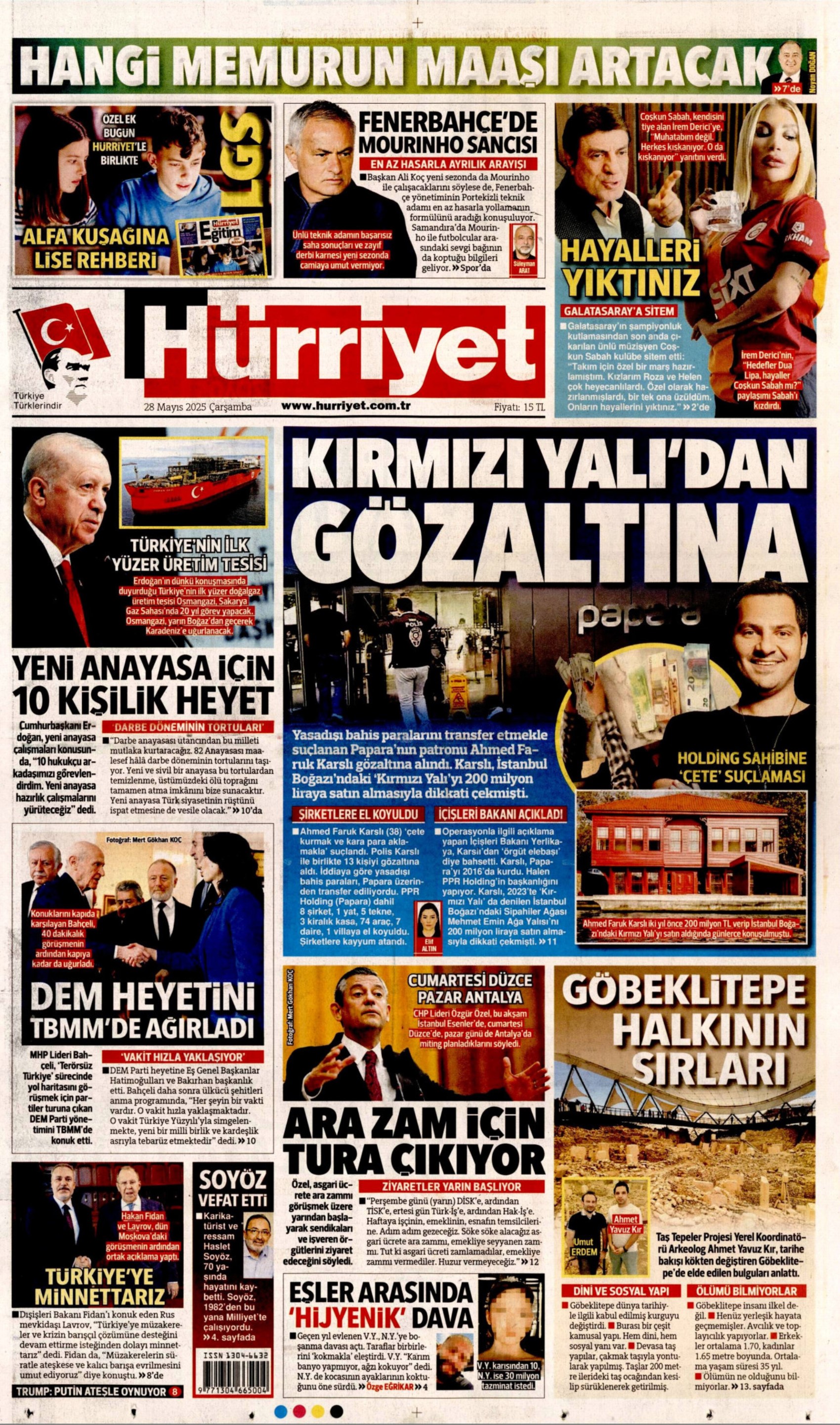 28 Mayıs 2025 gazete manşetleri: Özel, Erdoğan'a ahtapotu gösterdi, gazeteler nasıl gördü?