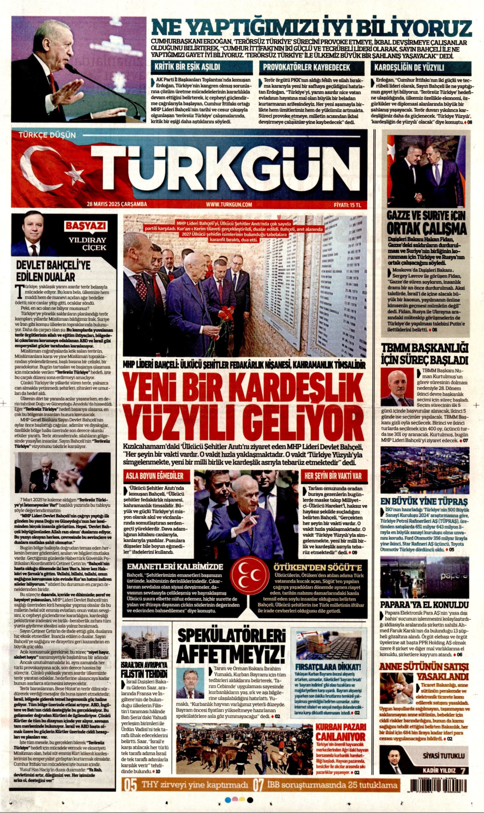 28 Mayıs 2025 gazete manşetleri: Özel, Erdoğan'a ahtapotu gösterdi, gazeteler nasıl gördü?