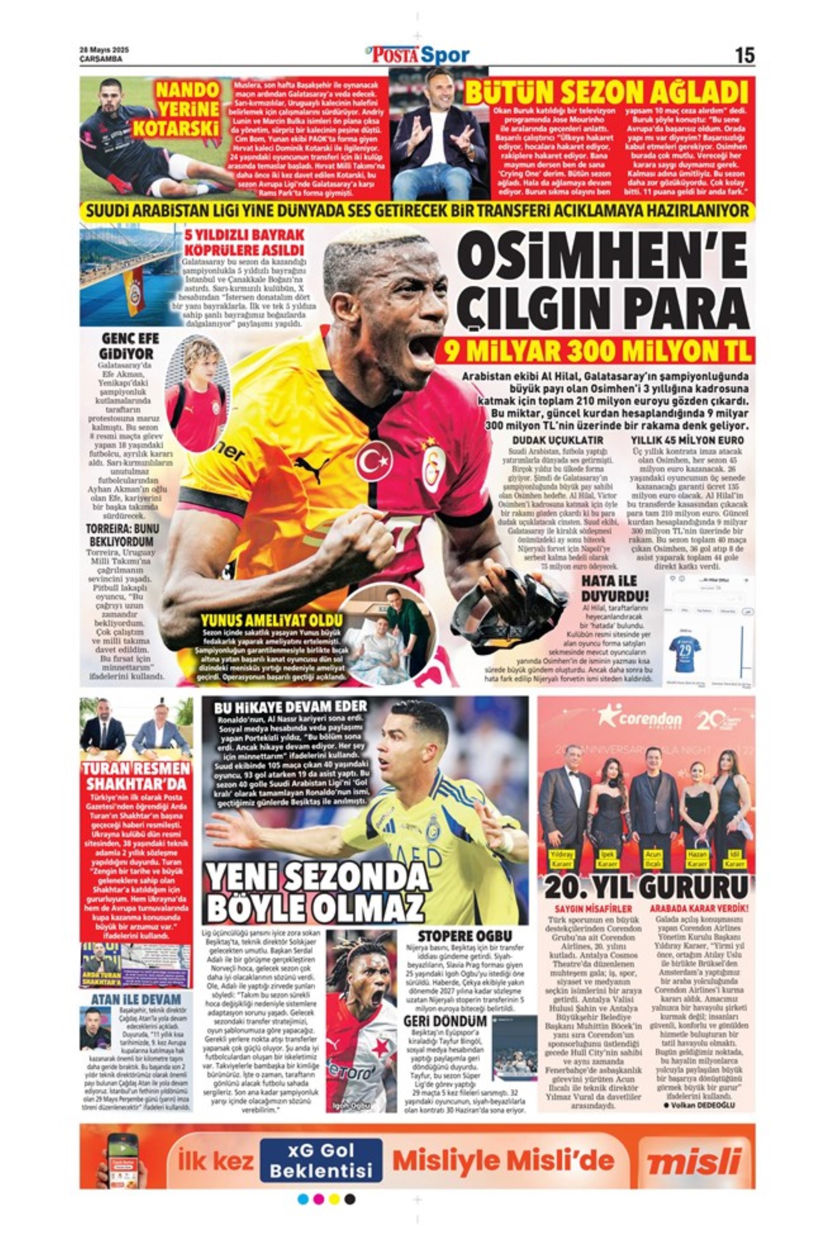 Sporda günün manşetleri... Osimhen'den Galatasaray'a kötü haber: İmzayı attı