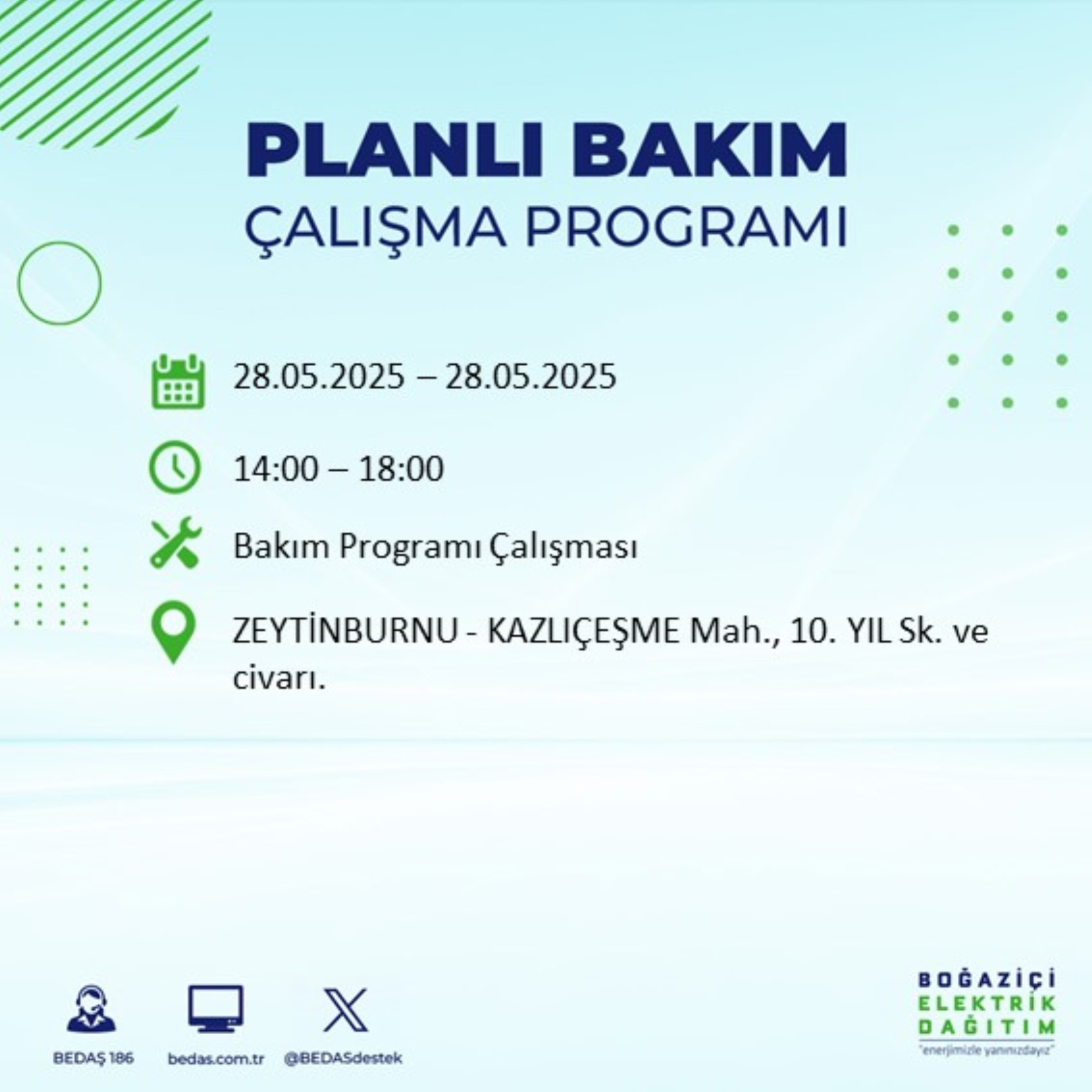 BEDAŞ paylaştı: İstanbul'da 28 Mayıs Çarşamba günü elektrik kesintisi yaşanacak ilçeler