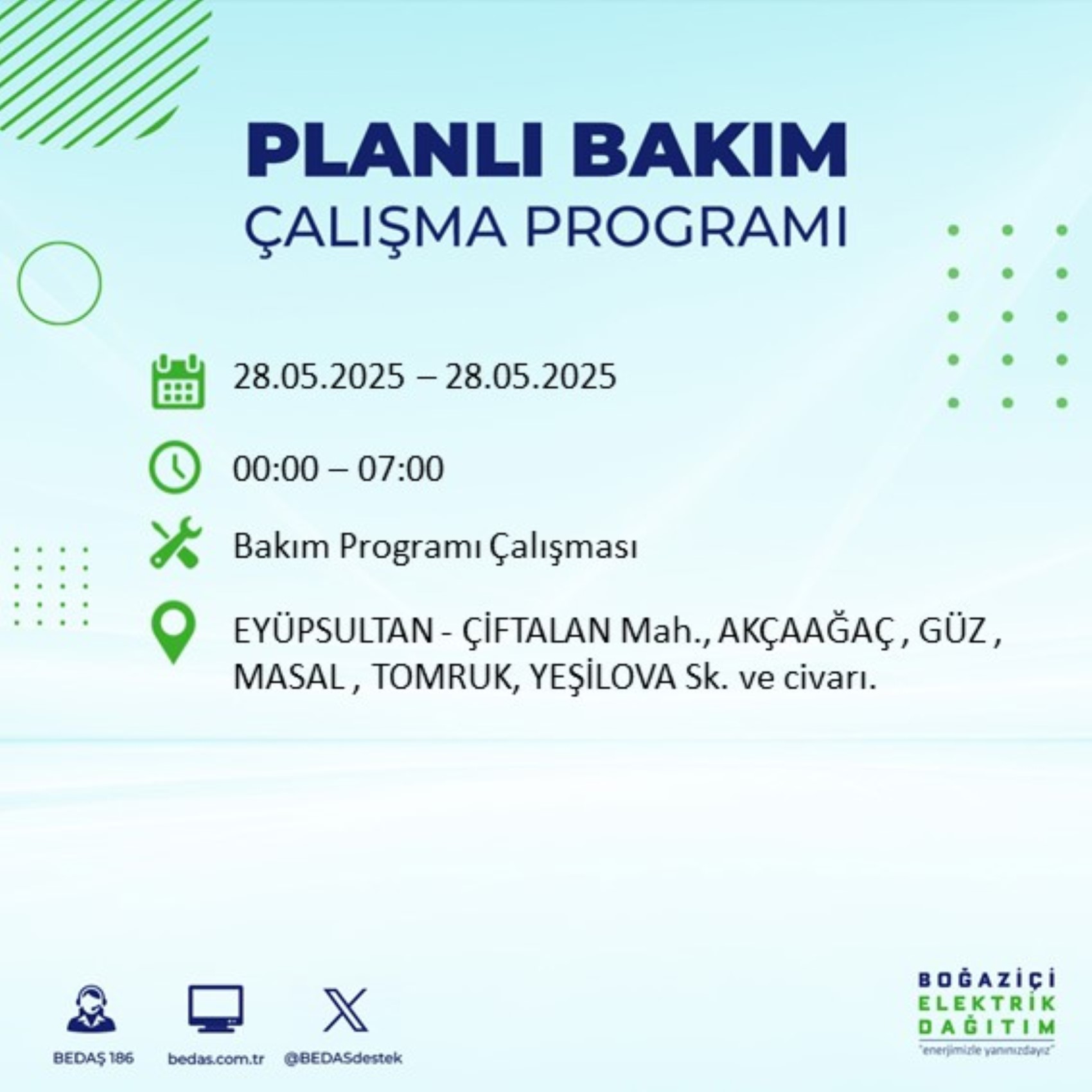 BEDAŞ paylaştı: İstanbul'da 28 Mayıs Çarşamba günü elektrik kesintisi yaşanacak ilçeler