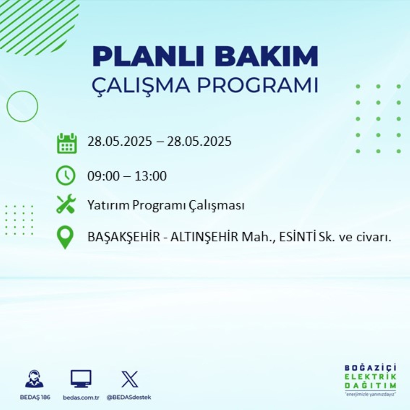 BEDAŞ paylaştı: İstanbul'da 28 Mayıs Çarşamba günü elektrik kesintisi yaşanacak ilçeler