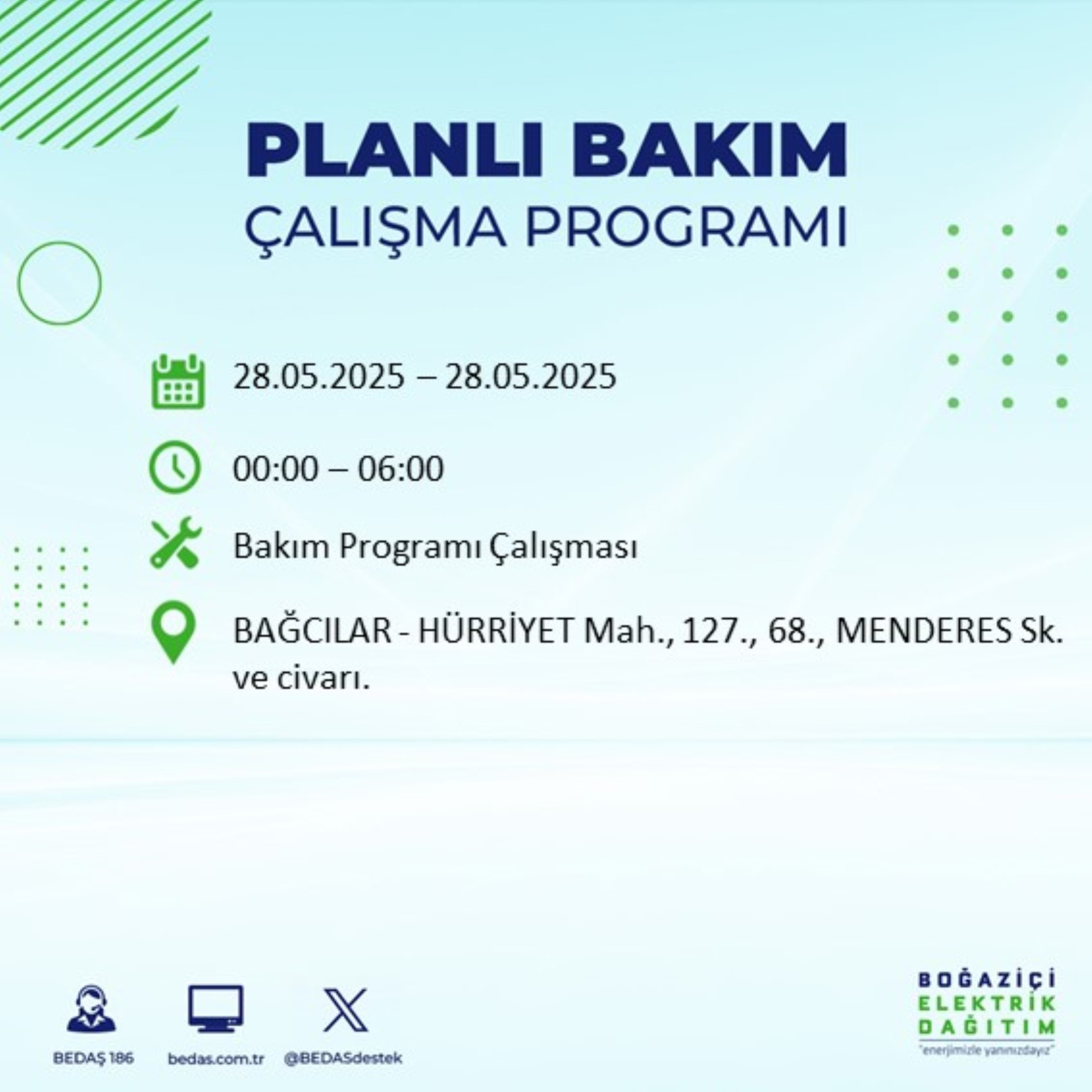 BEDAŞ paylaştı: İstanbul'da 28 Mayıs Çarşamba günü elektrik kesintisi yaşanacak ilçeler
