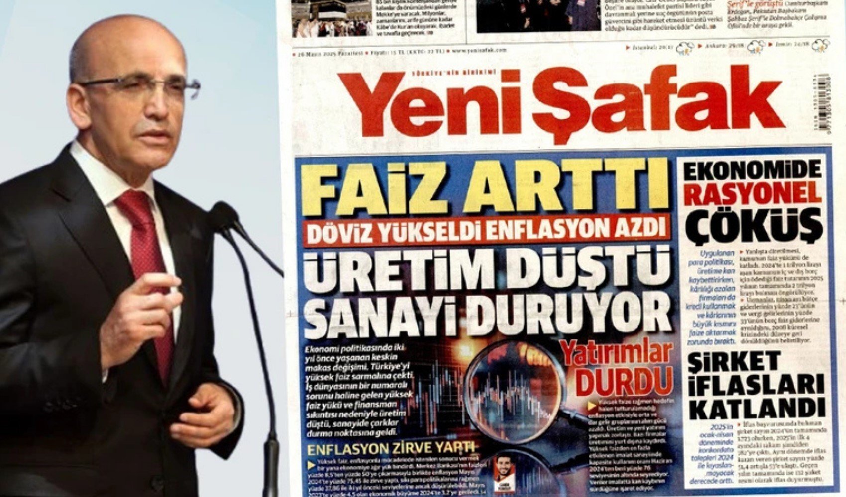 Yeni Şafak, Mehmet Şimşek'e eleştirilerinin dozunu artırdı: 'Dayanabilirsen dayan Ali Cabbar'