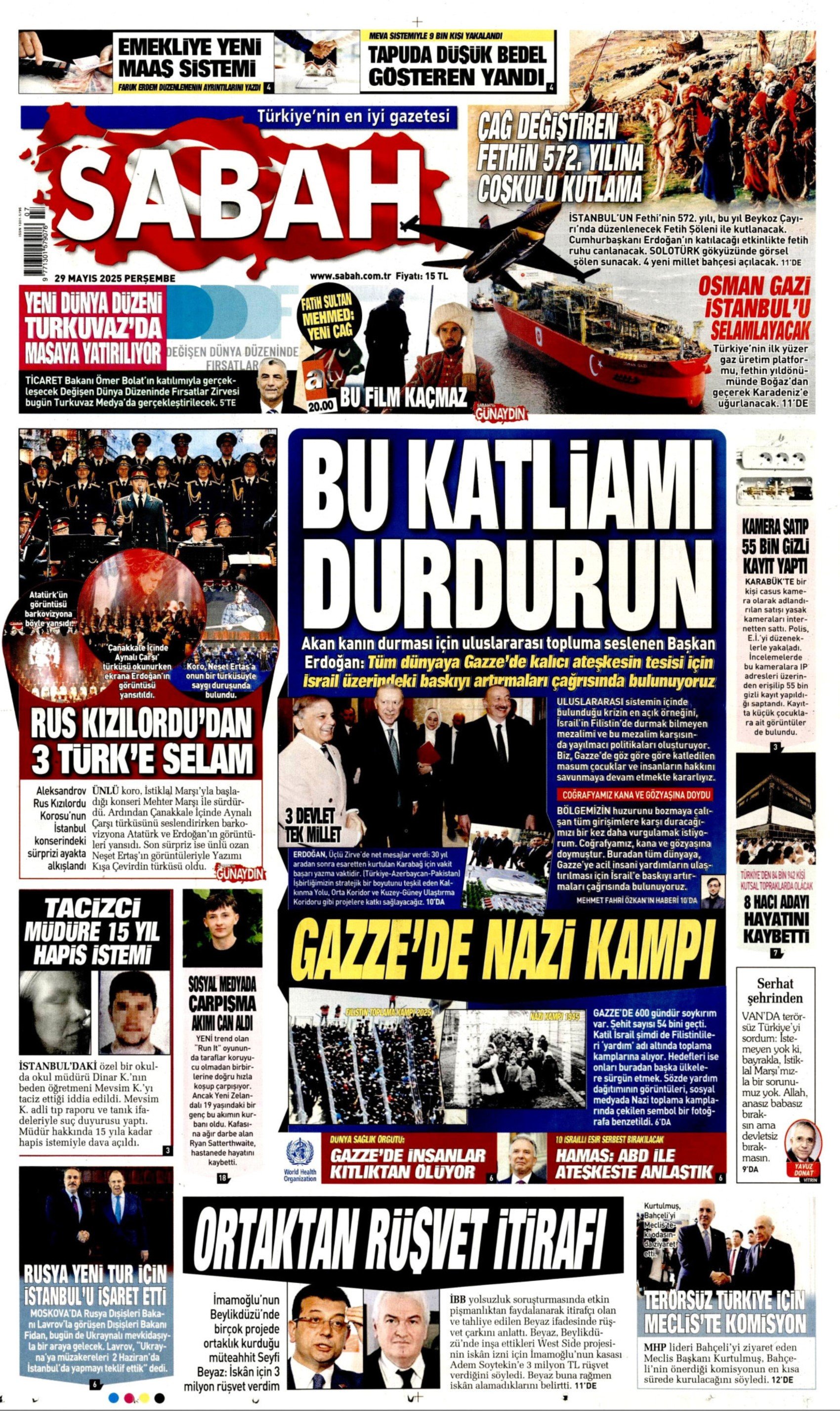 29 Mayıs 2025 gazete manşetleri