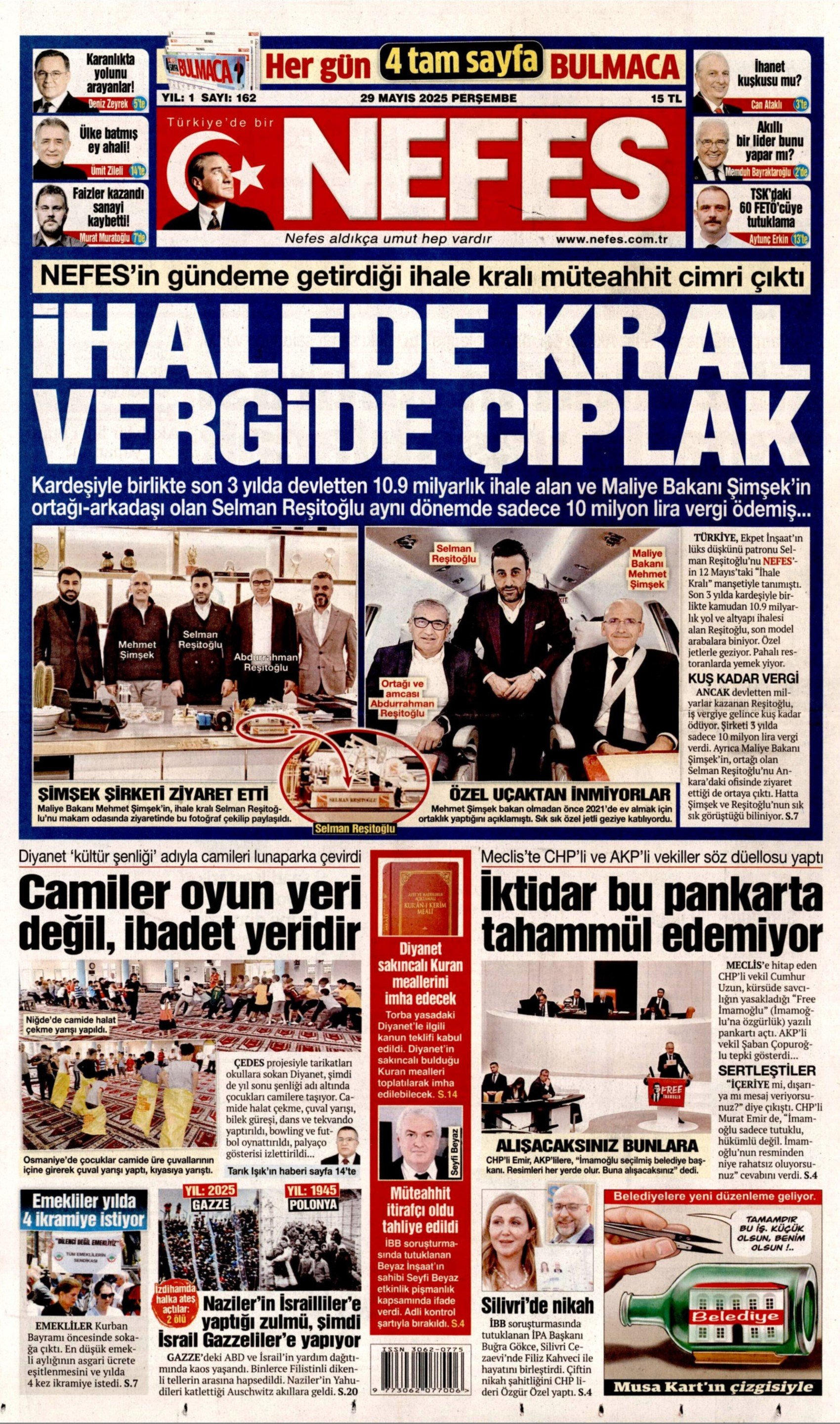 29 Mayıs 2025 gazete manşetleri