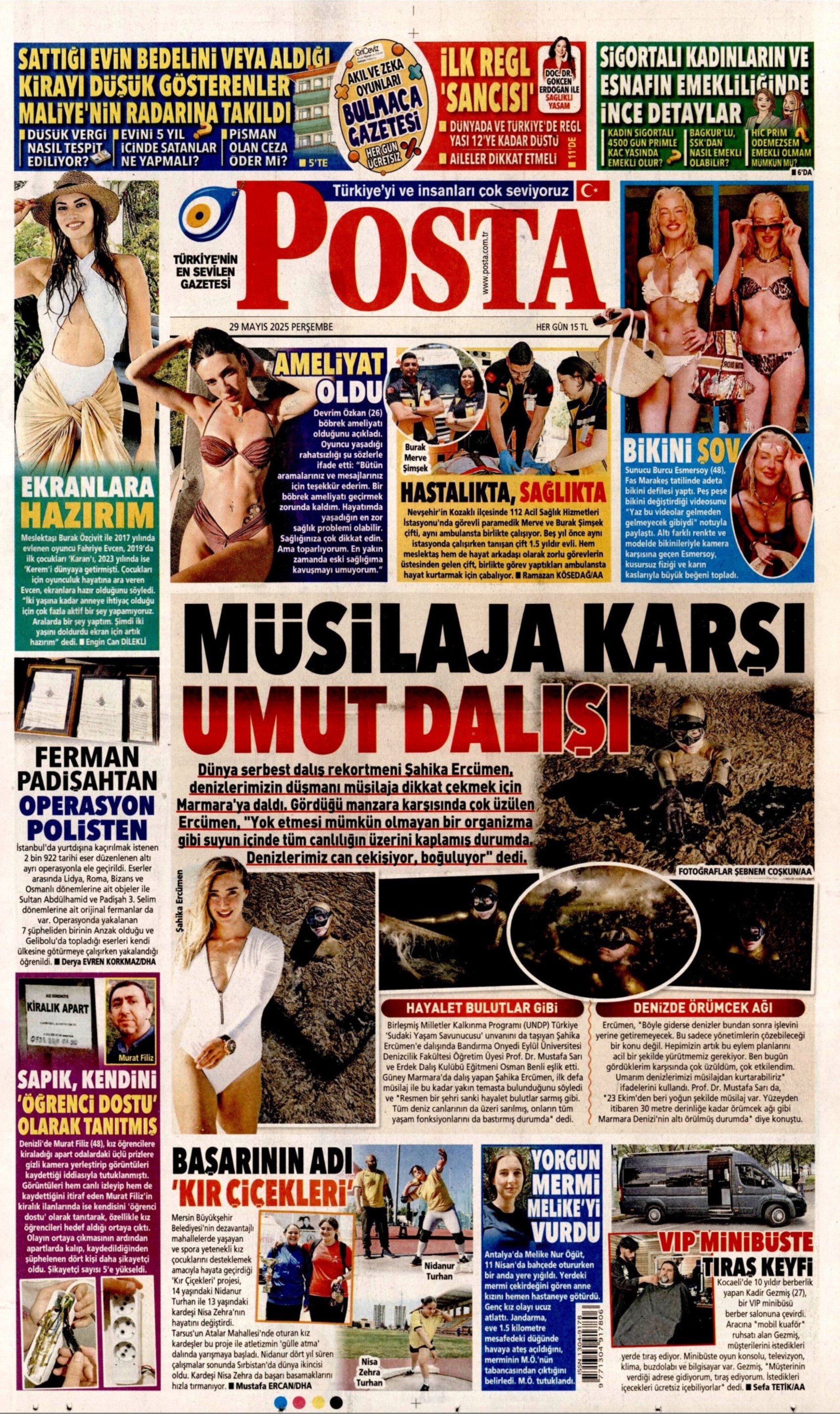 29 Mayıs 2025 gazete manşetleri