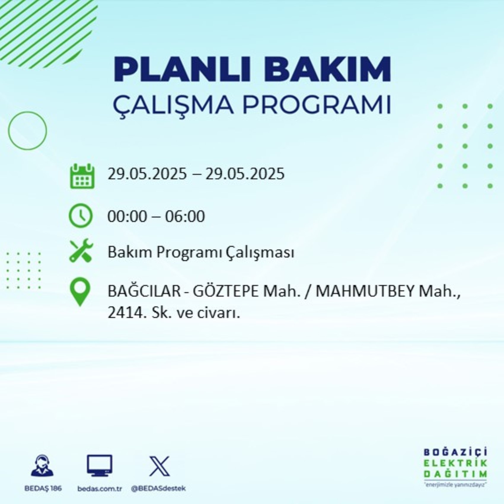 BEDAŞ paylaştı: İstanbul'da 29 Mayıs Perşembe günü elektrik kesintisi yaşanacak ilçeler