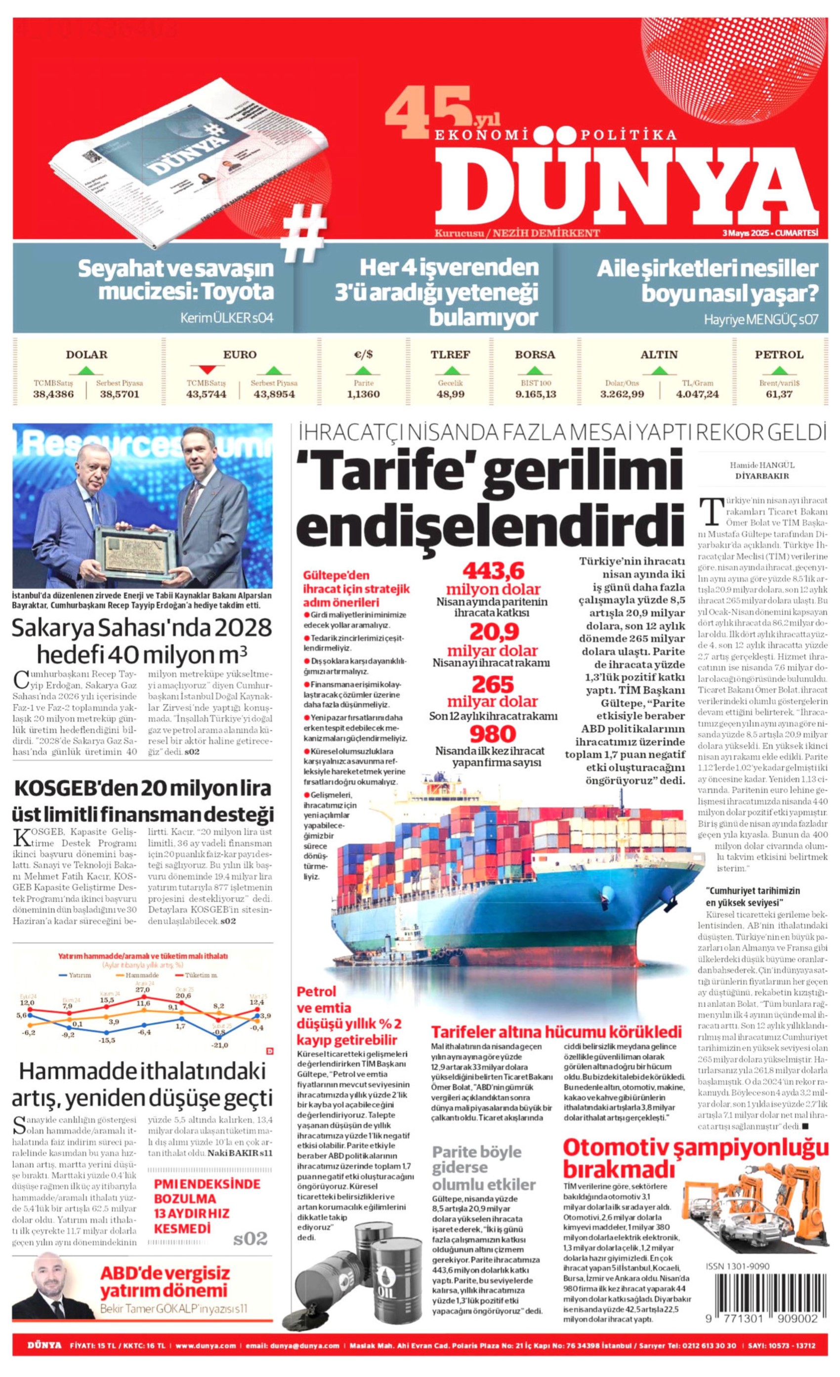 3 Mayıs 2025 gazete manşetleri