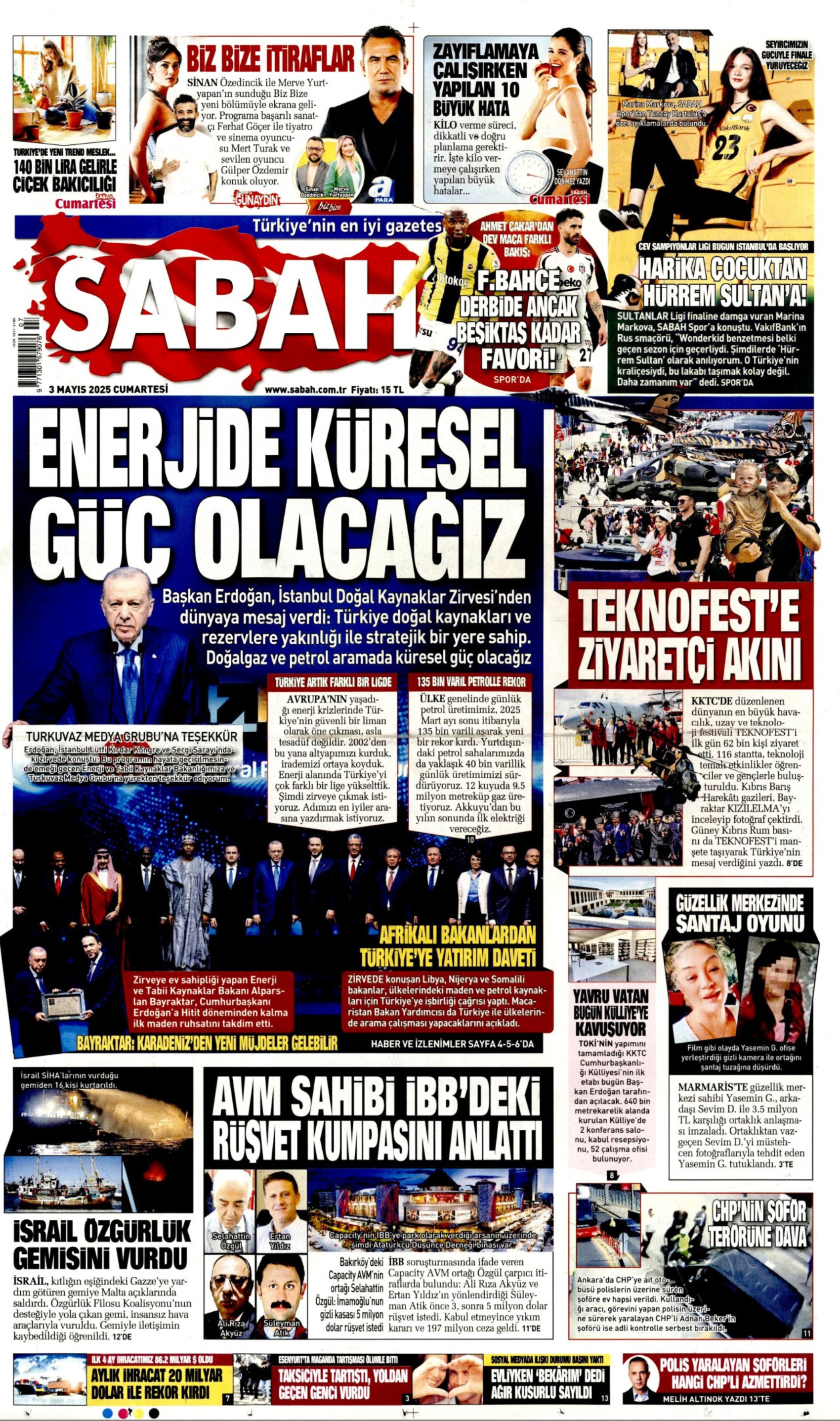 3 Mayıs 2025 gazete manşetleri