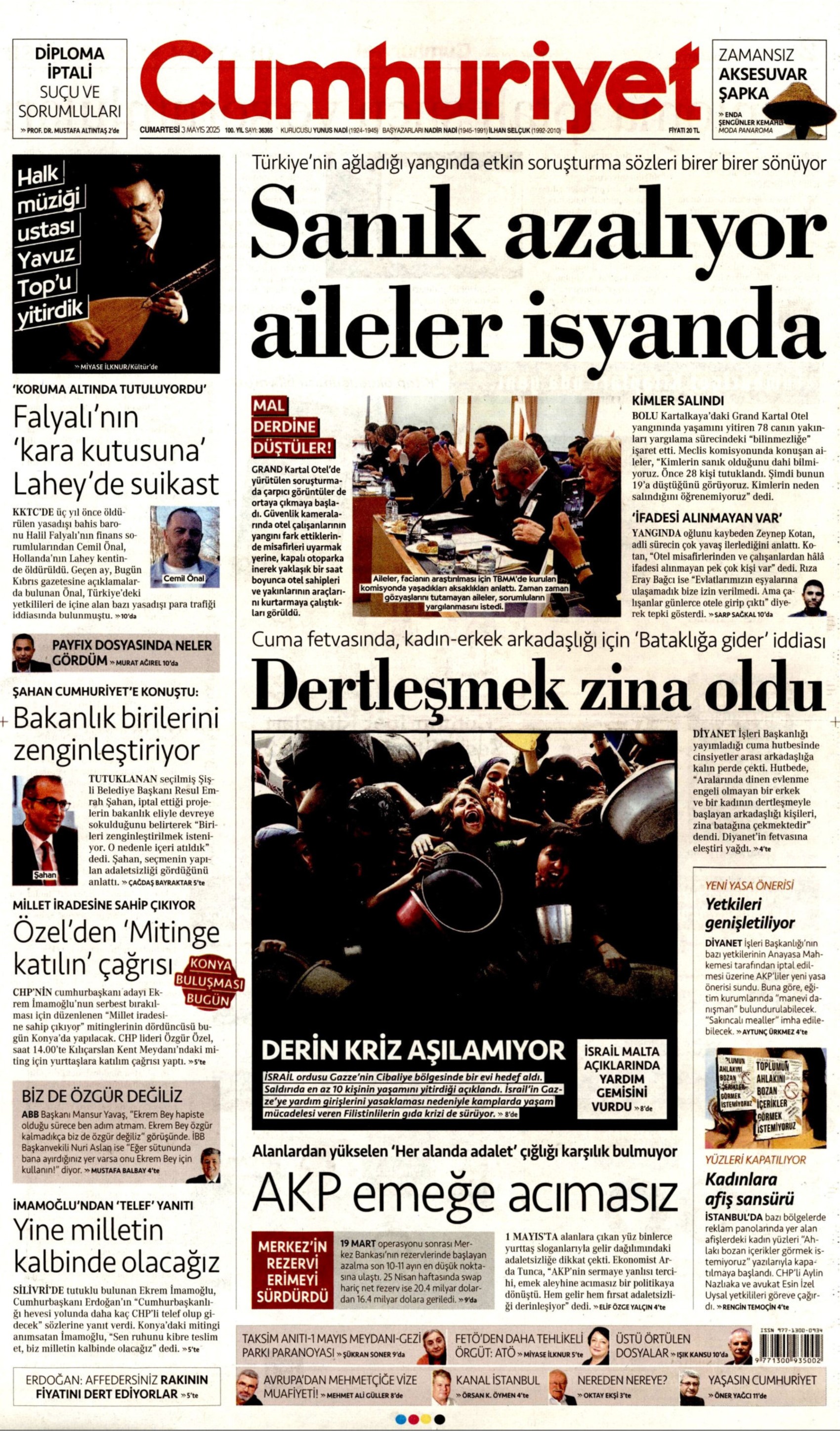 3 Mayıs 2025 gazete manşetleri