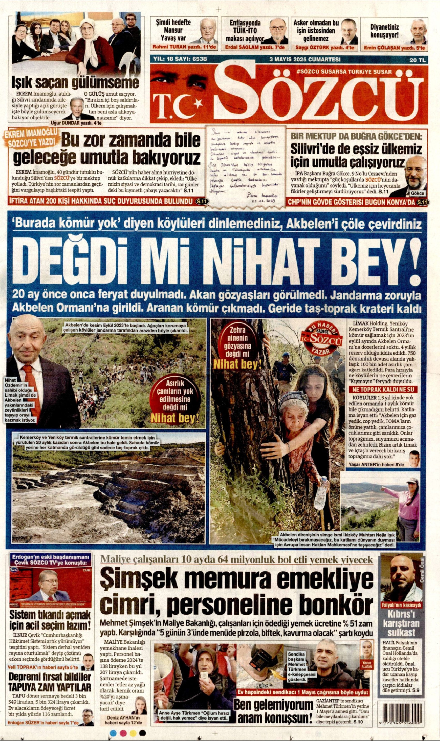3 Mayıs 2025 gazete manşetleri