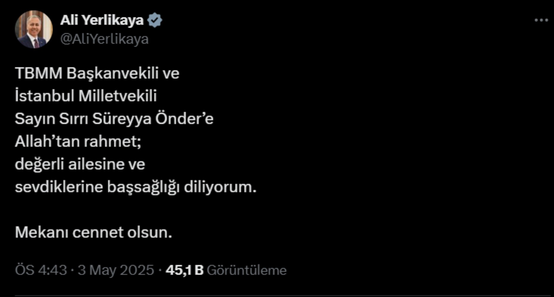 Sırrı Süreyya Önder için taziye mesajları