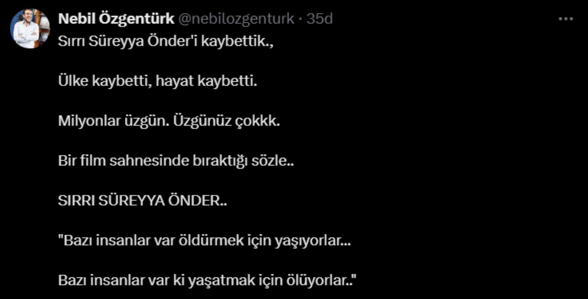 Sırrı Süreyya Önder için taziye mesajları