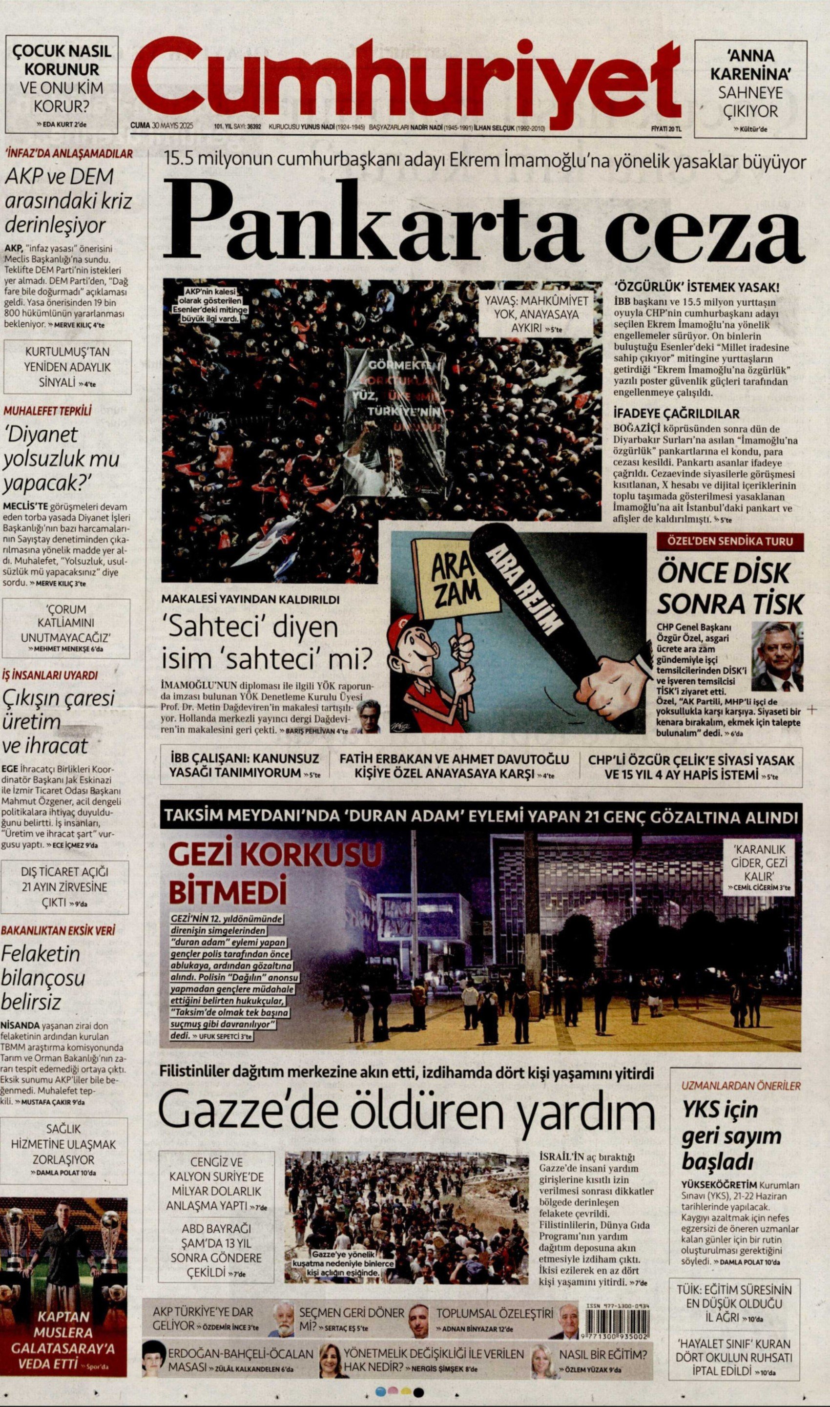 30 Mayıs gazete manşetleri: İktidar medyasının gündeminde yeni anayasa var