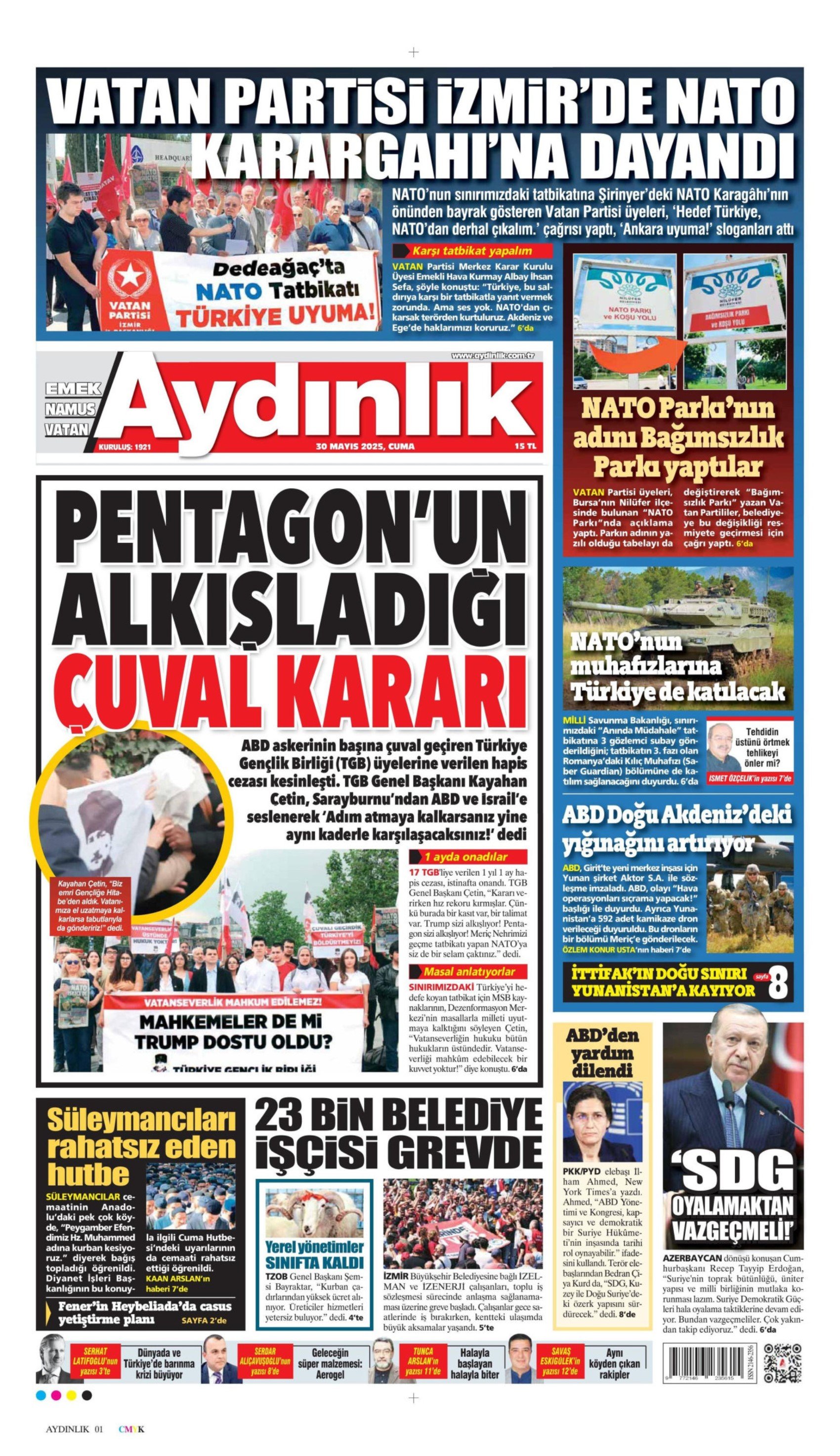 30 Mayıs gazete manşetleri: İktidar medyasının gündeminde yeni anayasa var