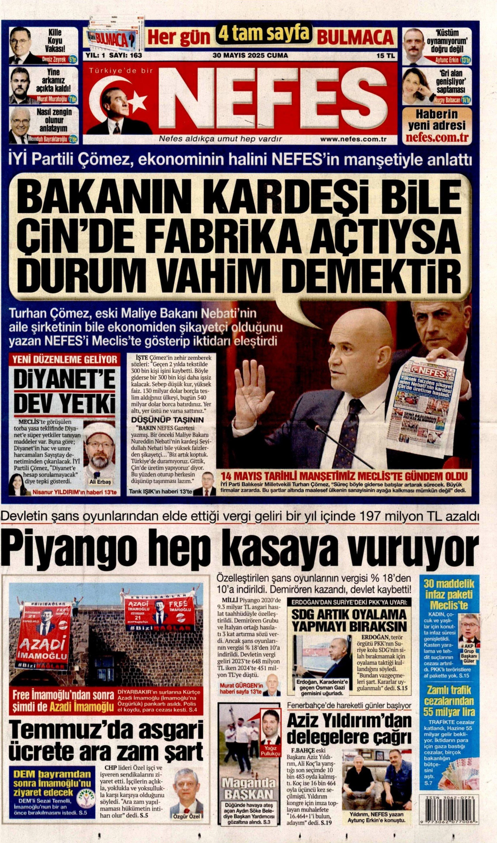 30 Mayıs gazete manşetleri: İktidar medyasının gündeminde yeni anayasa var