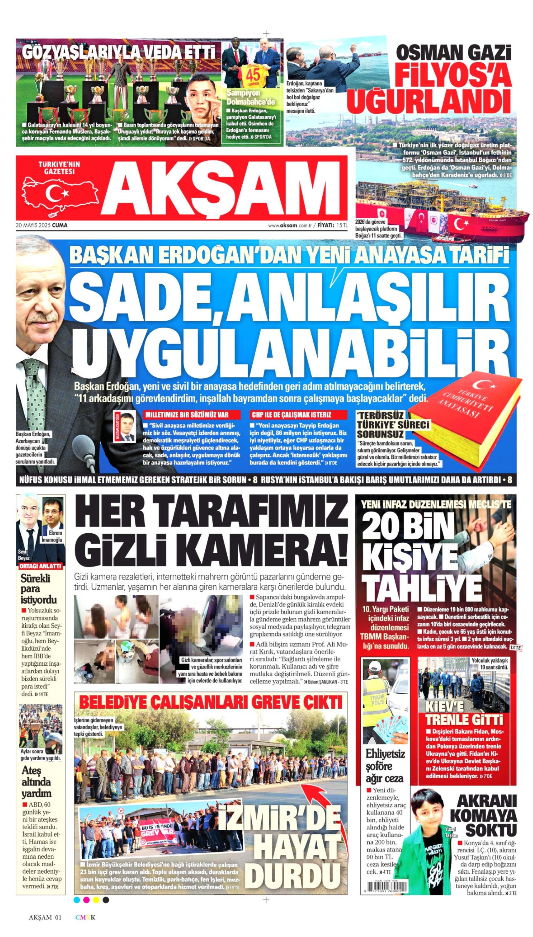 30 Mayıs gazete manşetleri: İktidar medyasının gündeminde yeni anayasa var