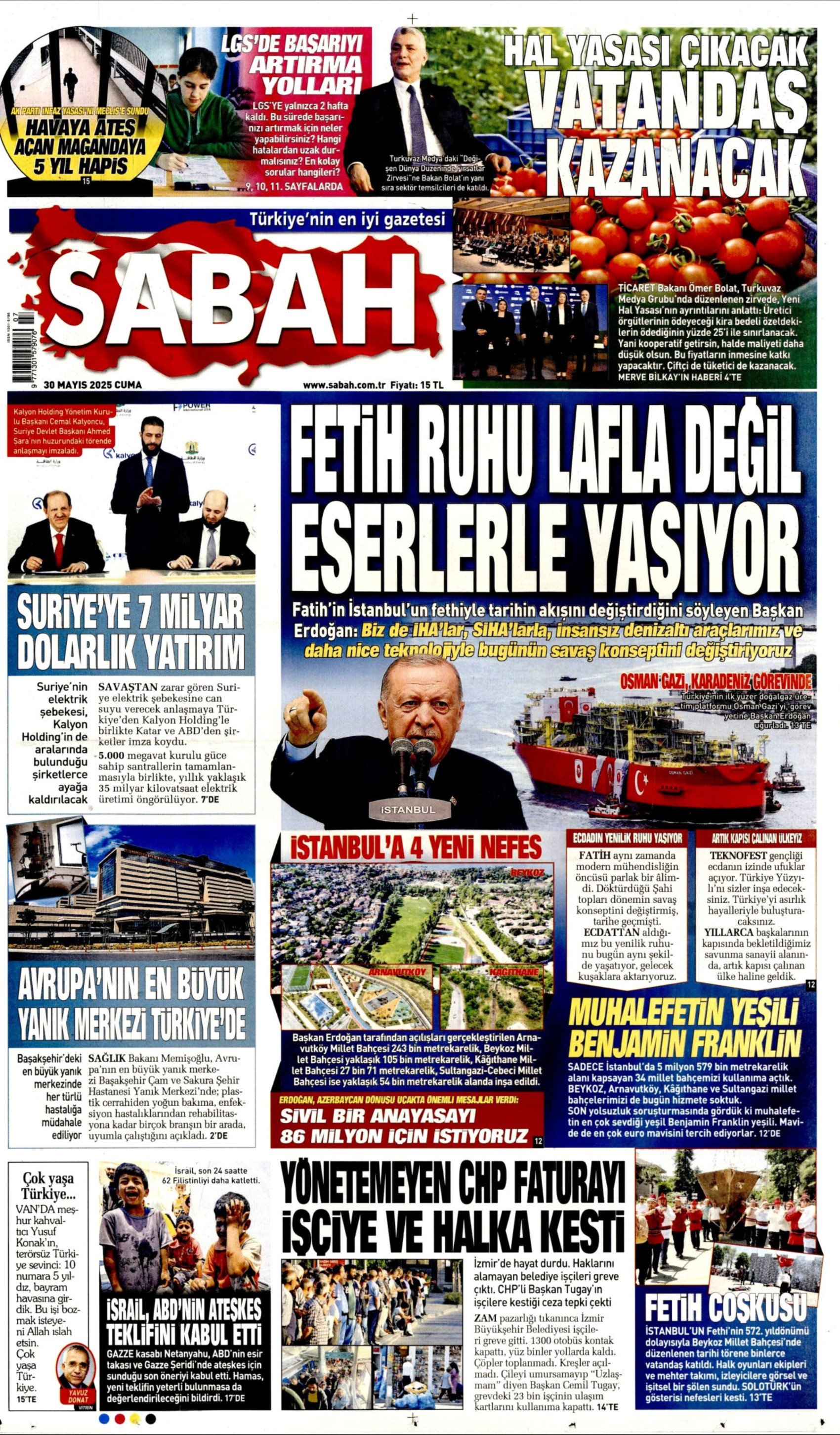 30 Mayıs gazete manşetleri: İktidar medyasının gündeminde yeni anayasa var