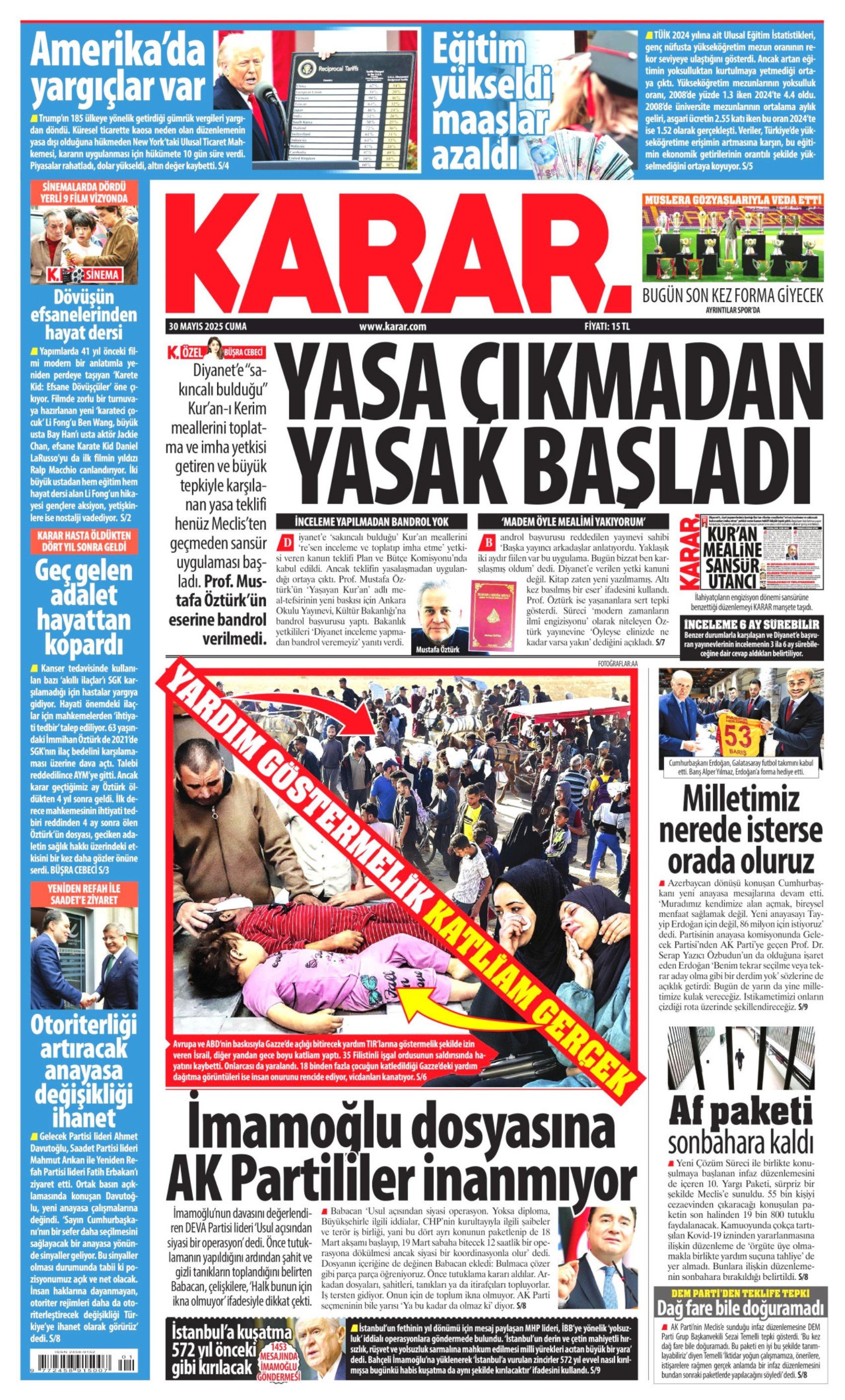30 Mayıs gazete manşetleri: İktidar medyasının gündeminde yeni anayasa var