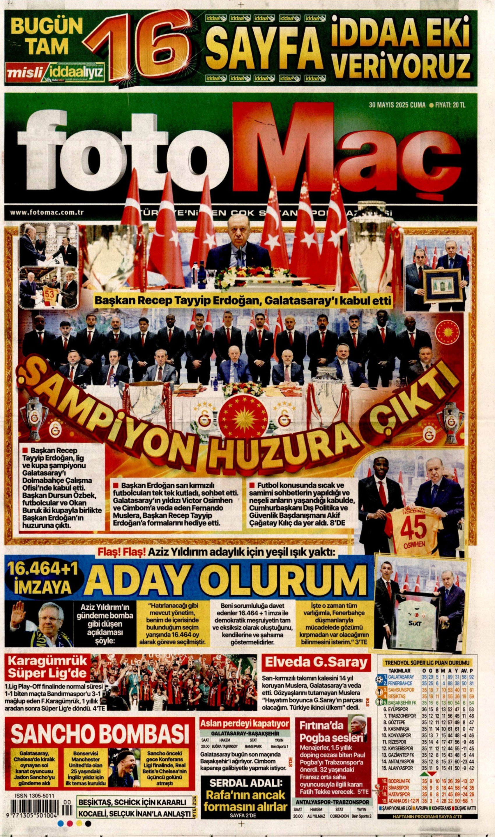 30 Mayıs gazete manşetleri: İktidar medyasının gündeminde yeni anayasa var