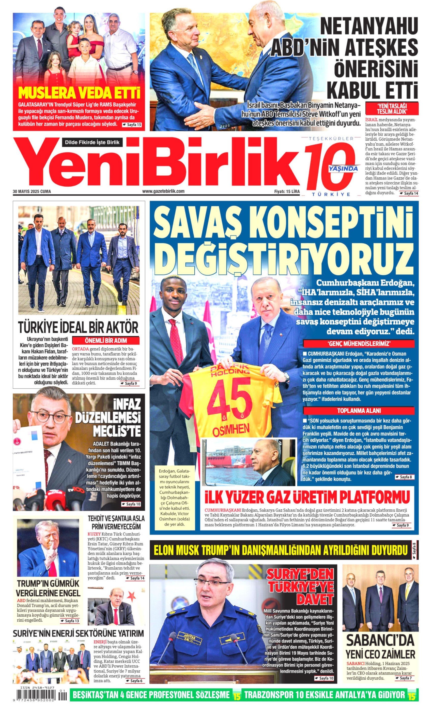 30 Mayıs gazete manşetleri: İktidar medyasının gündeminde yeni anayasa var