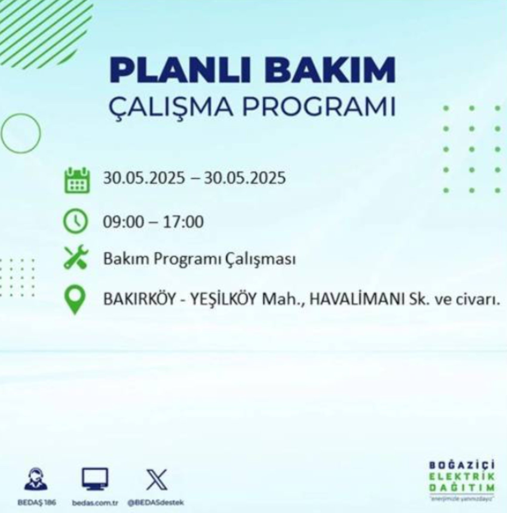 BEDAŞ paylaştı: İstanbul'da 30 Mayıs Cuma günü elektrik kesintisi yaşanacak ilçeler