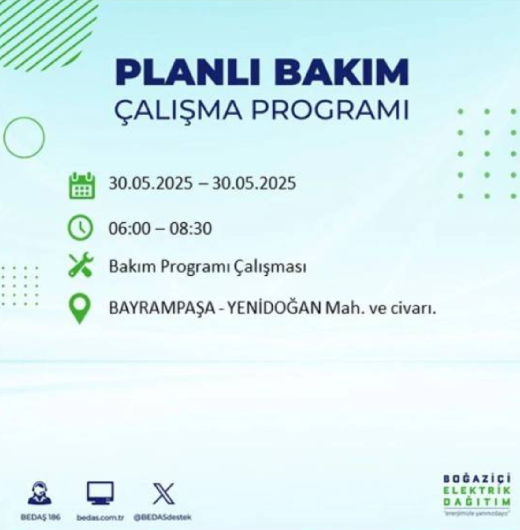BEDAŞ paylaştı: İstanbul'da 30 Mayıs Cuma günü elektrik kesintisi yaşanacak ilçeler