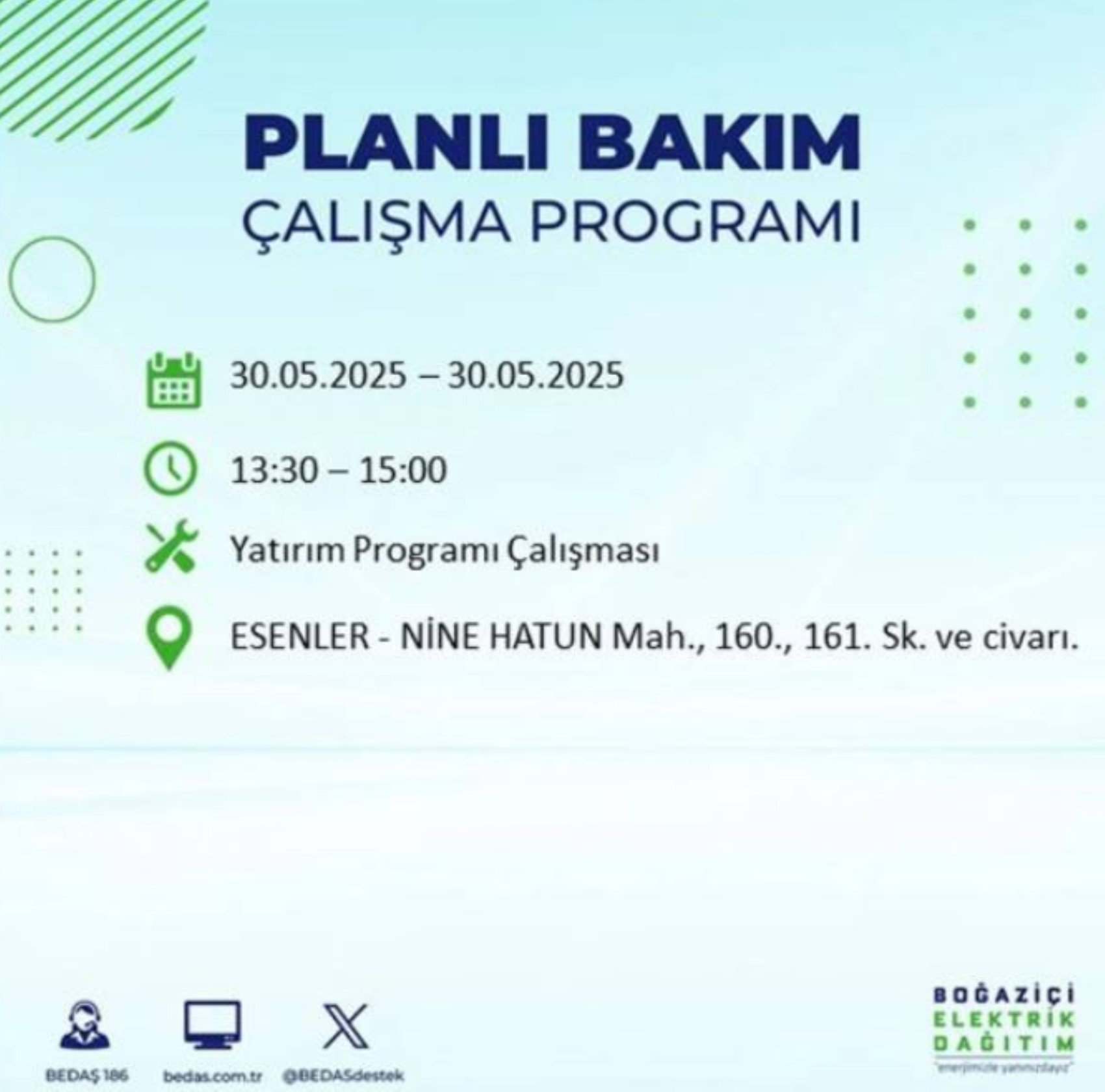BEDAŞ paylaştı: İstanbul'da 30 Mayıs Cuma günü elektrik kesintisi yaşanacak ilçeler