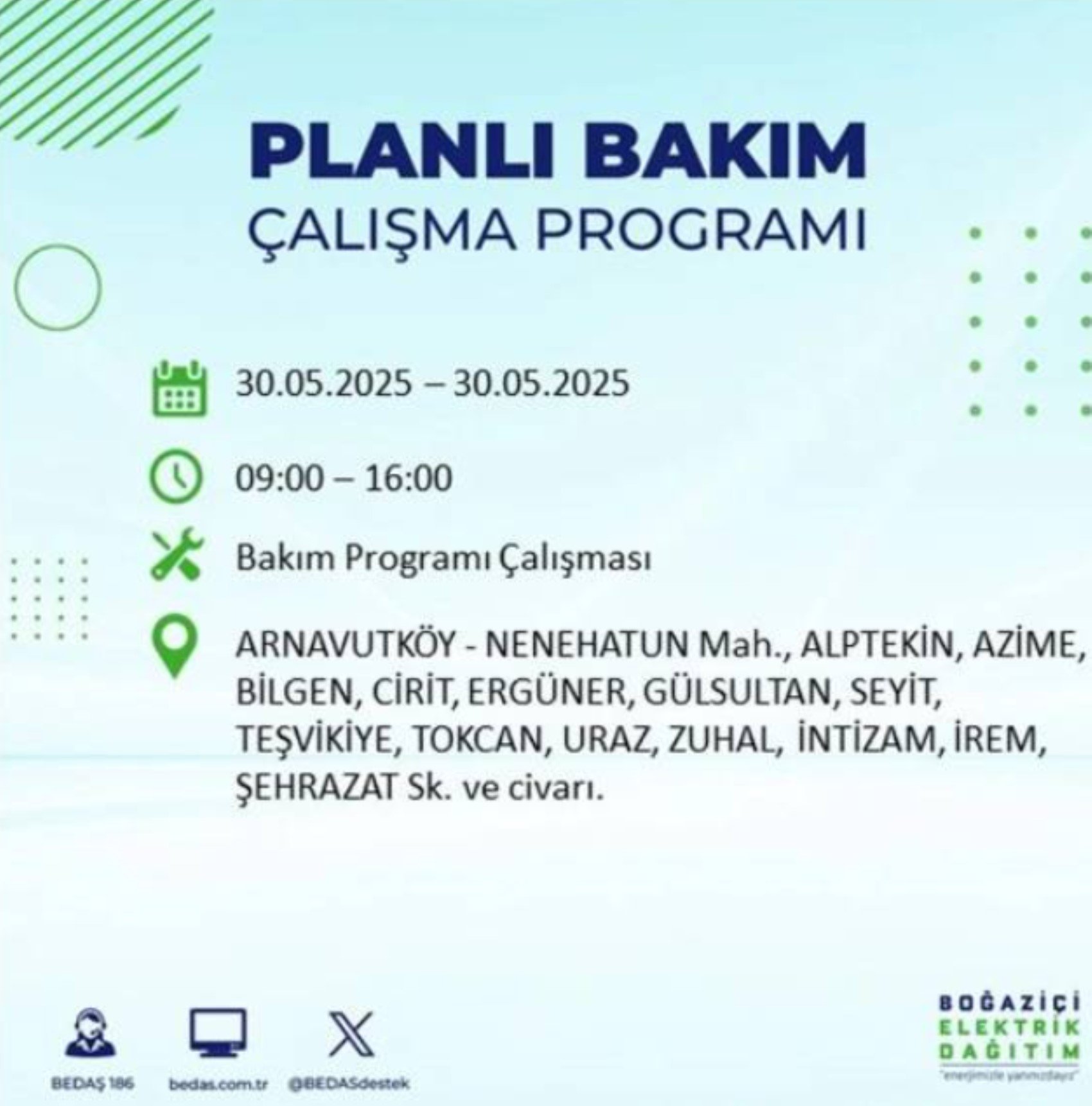 BEDAŞ paylaştı: İstanbul'da 30 Mayıs Cuma günü elektrik kesintisi yaşanacak ilçeler