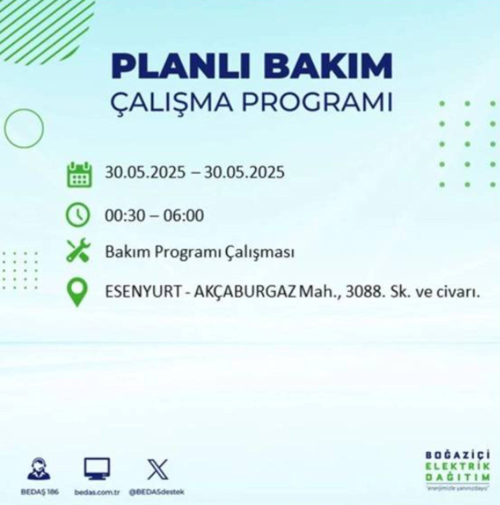 BEDAŞ paylaştı: İstanbul'da 30 Mayıs Cuma günü elektrik kesintisi yaşanacak ilçeler