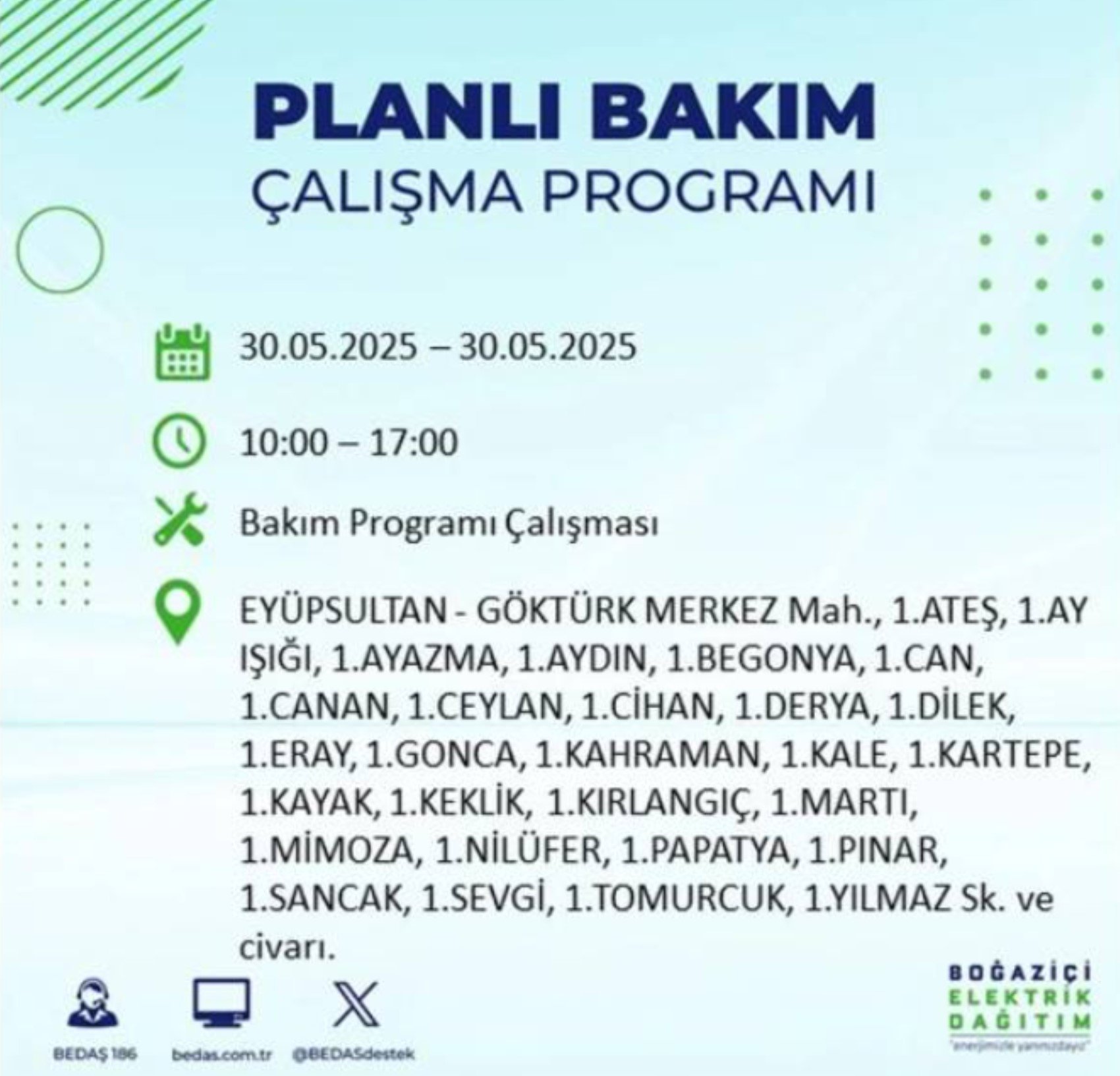 BEDAŞ paylaştı: İstanbul'da 30 Mayıs Cuma günü elektrik kesintisi yaşanacak ilçeler