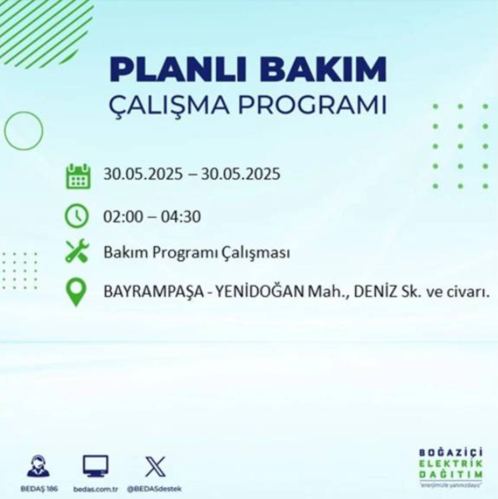 BEDAŞ paylaştı: İstanbul'da 30 Mayıs Cuma günü elektrik kesintisi yaşanacak ilçeler