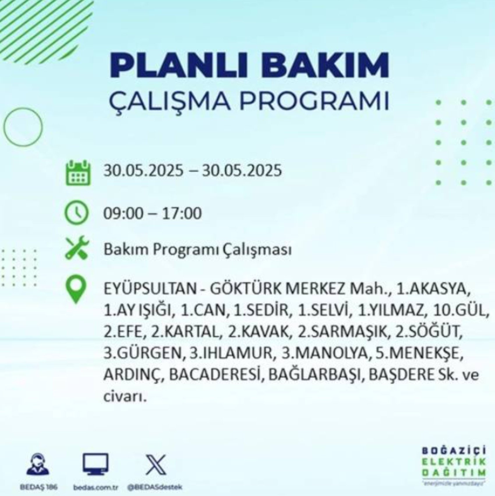 BEDAŞ paylaştı: İstanbul'da 30 Mayıs Cuma günü elektrik kesintisi yaşanacak ilçeler