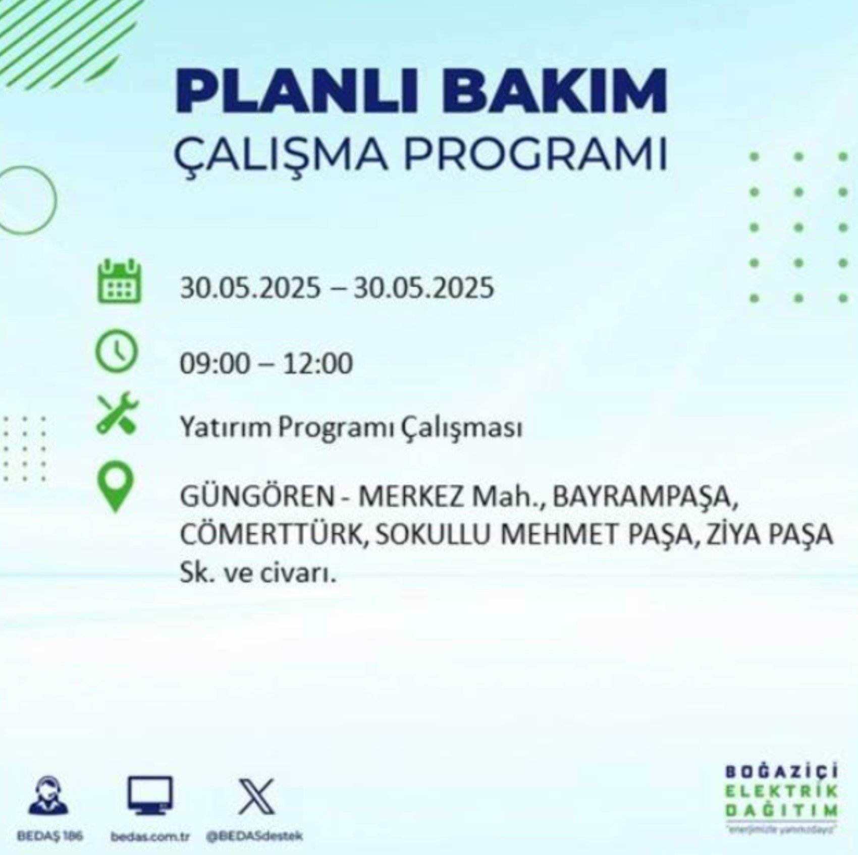 BEDAŞ paylaştı: İstanbul'da 30 Mayıs Cuma günü elektrik kesintisi yaşanacak ilçeler