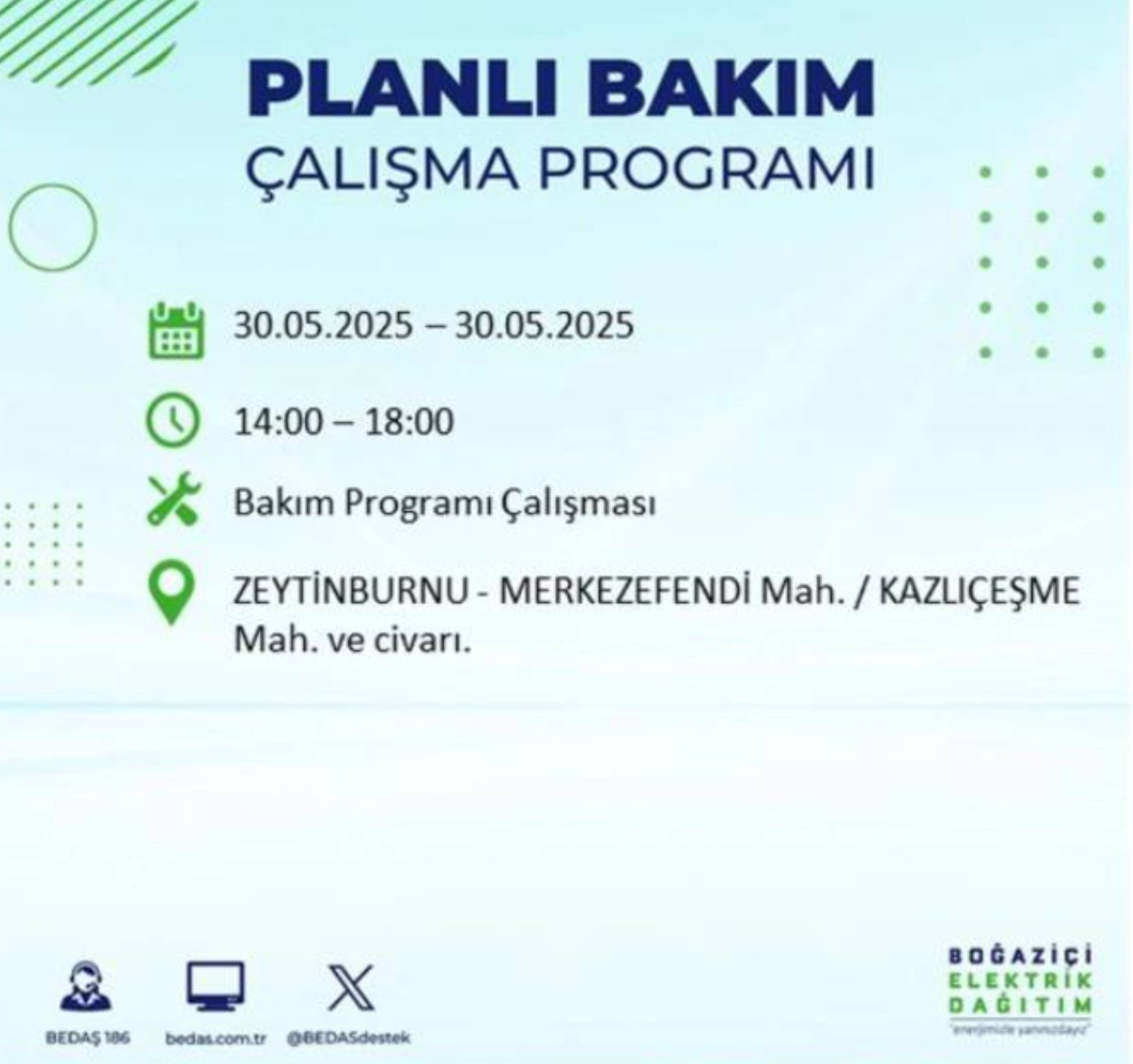 BEDAŞ paylaştı: İstanbul'da 30 Mayıs Cuma günü elektrik kesintisi yaşanacak ilçeler