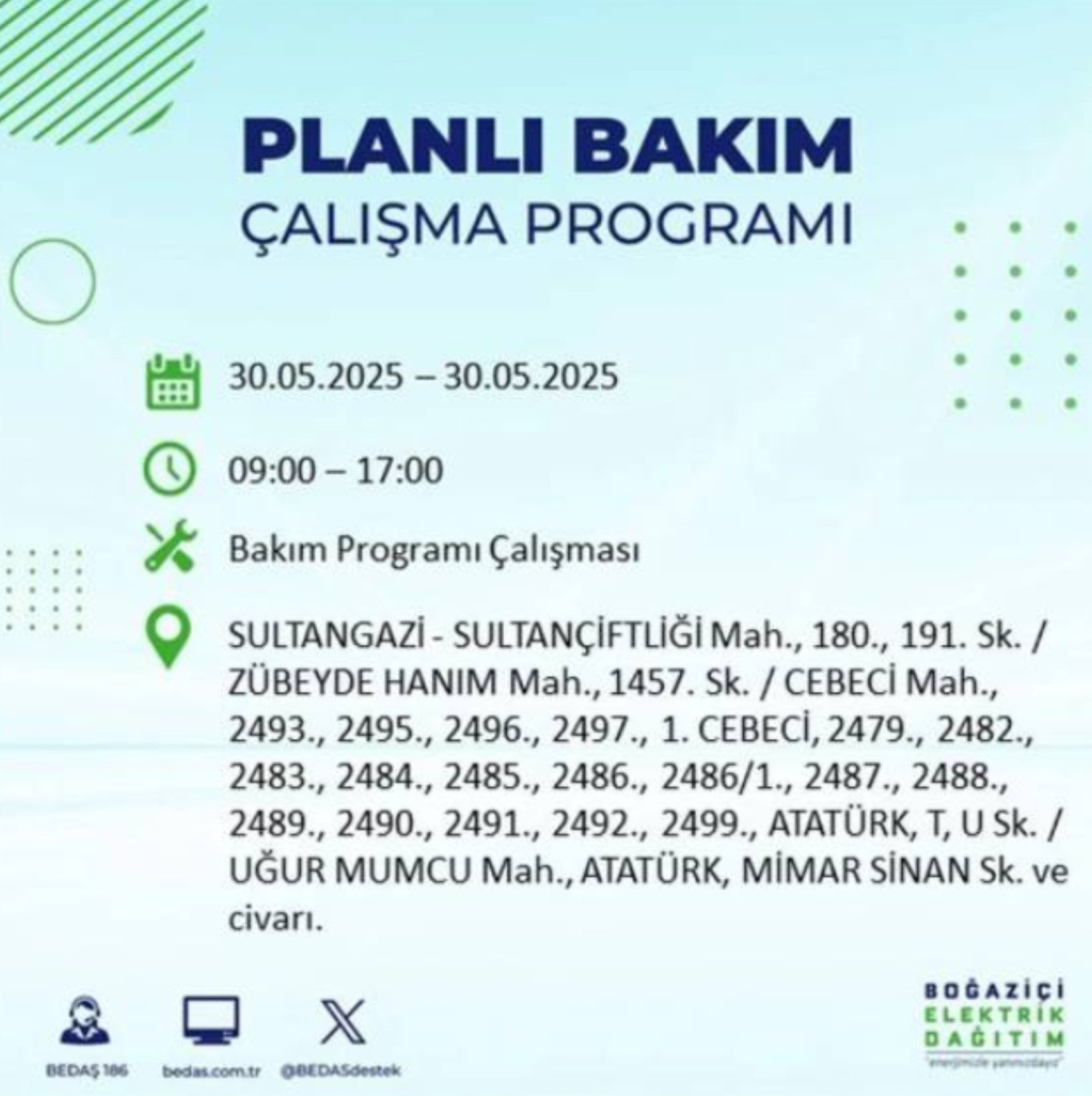 BEDAŞ paylaştı: İstanbul'da 30 Mayıs Cuma günü elektrik kesintisi yaşanacak ilçeler