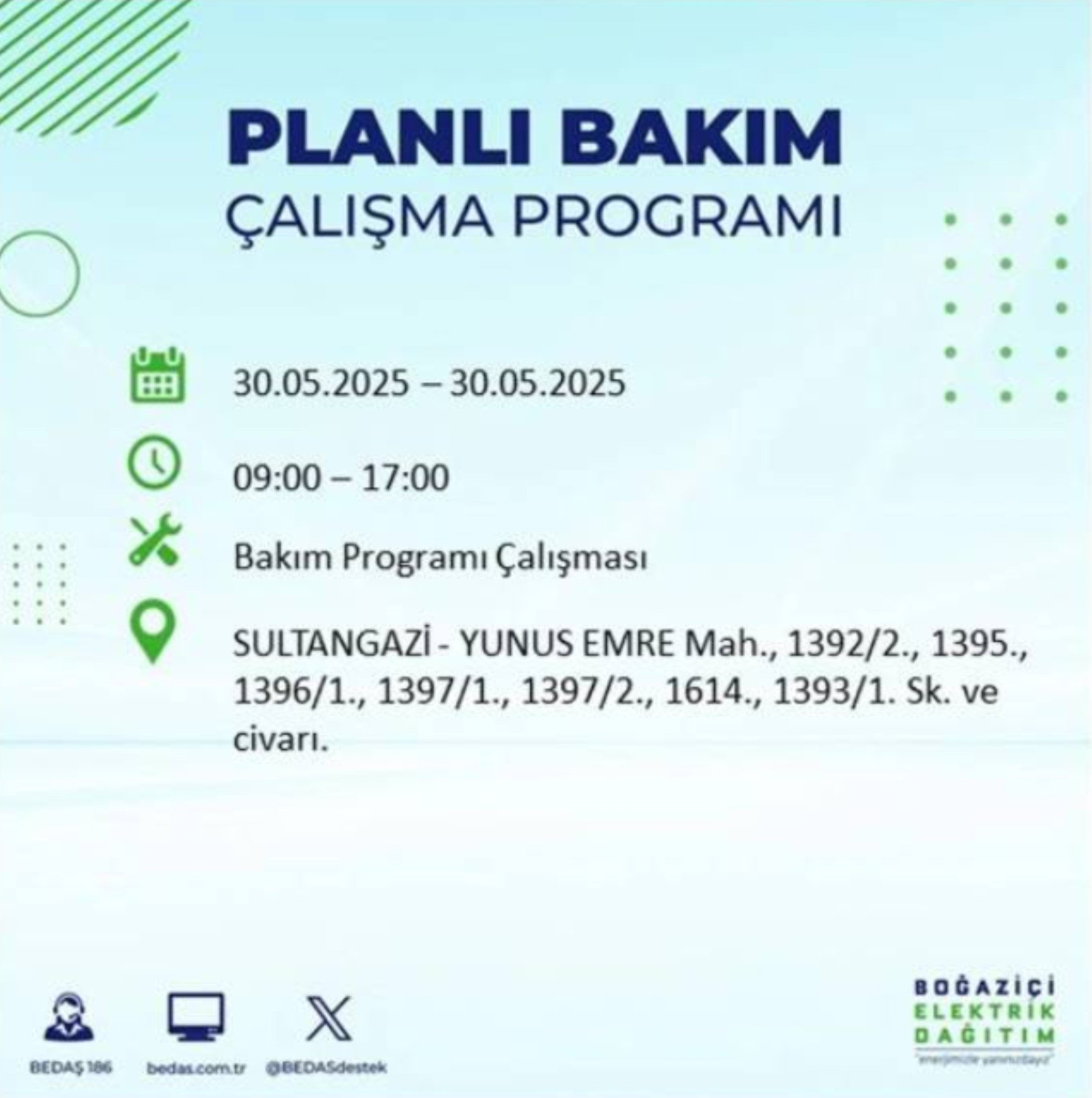 BEDAŞ paylaştı: İstanbul'da 30 Mayıs Cuma günü elektrik kesintisi yaşanacak ilçeler