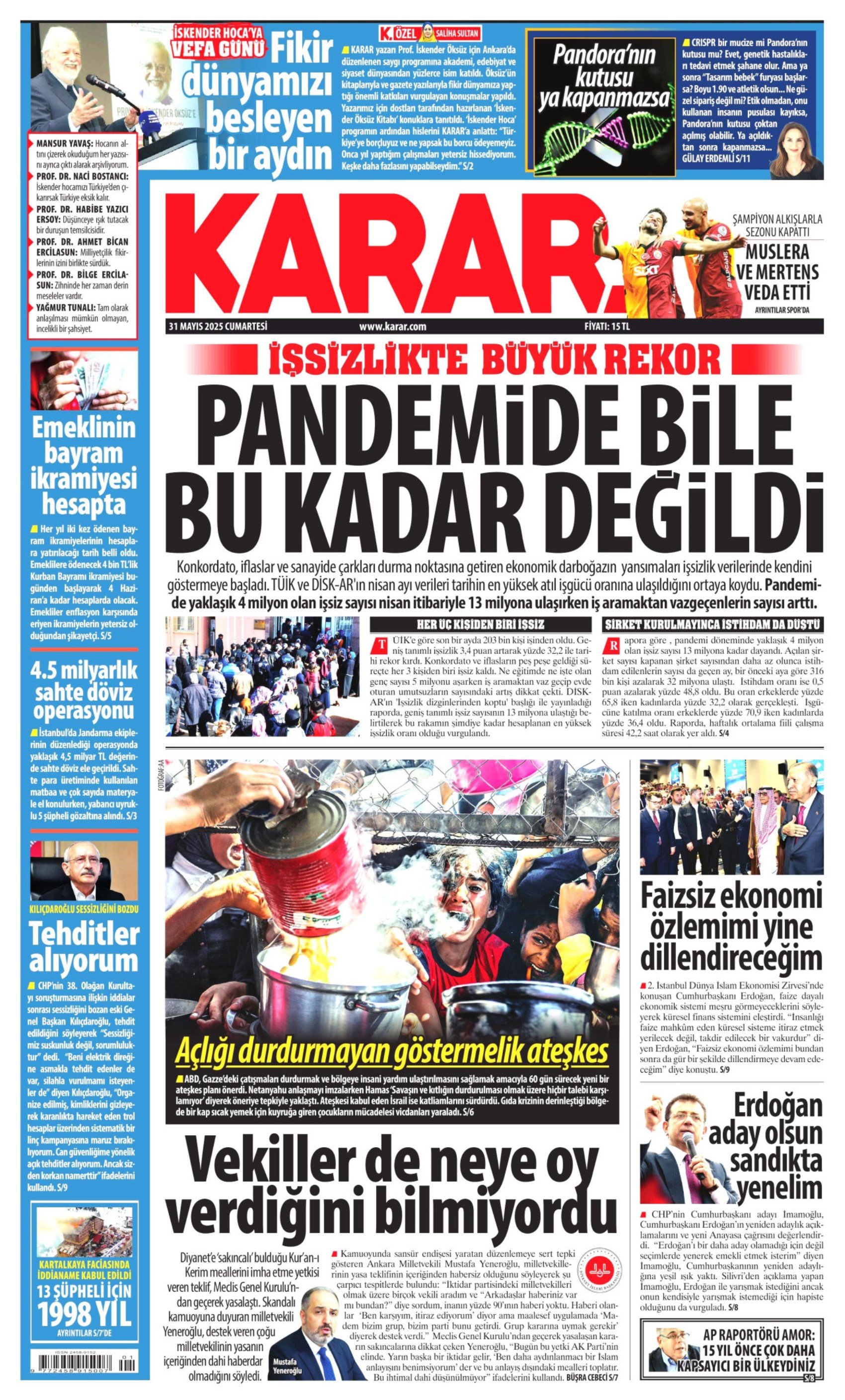 31 Mayıs 2025 gazete manşetleri