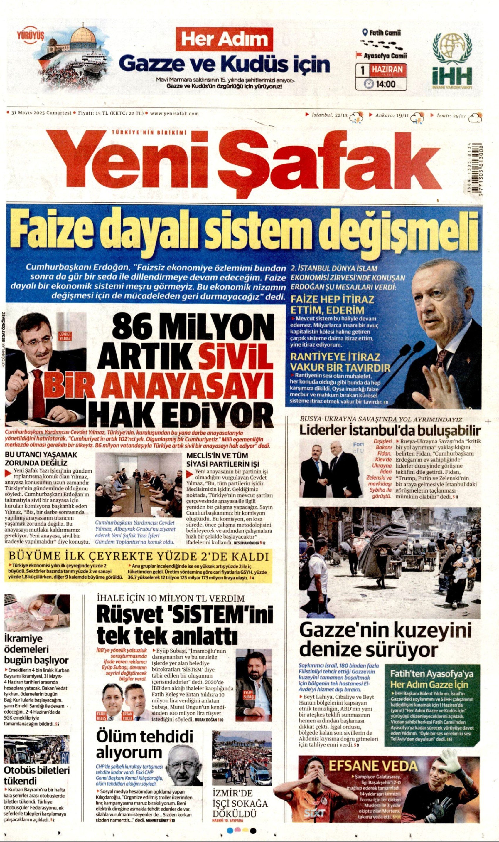 31 Mayıs 2025 gazete manşetleri