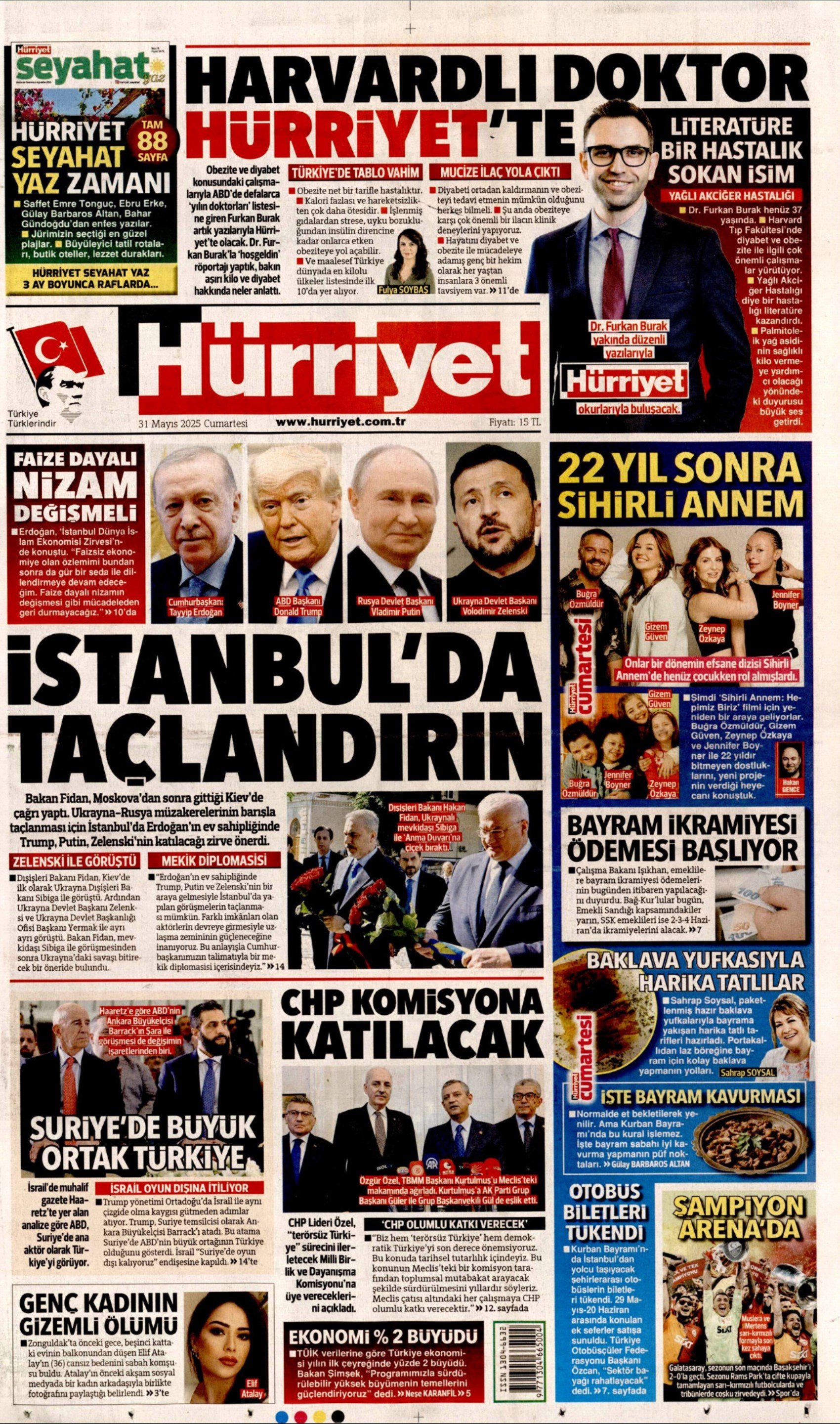 31 Mayıs 2025 gazete manşetleri