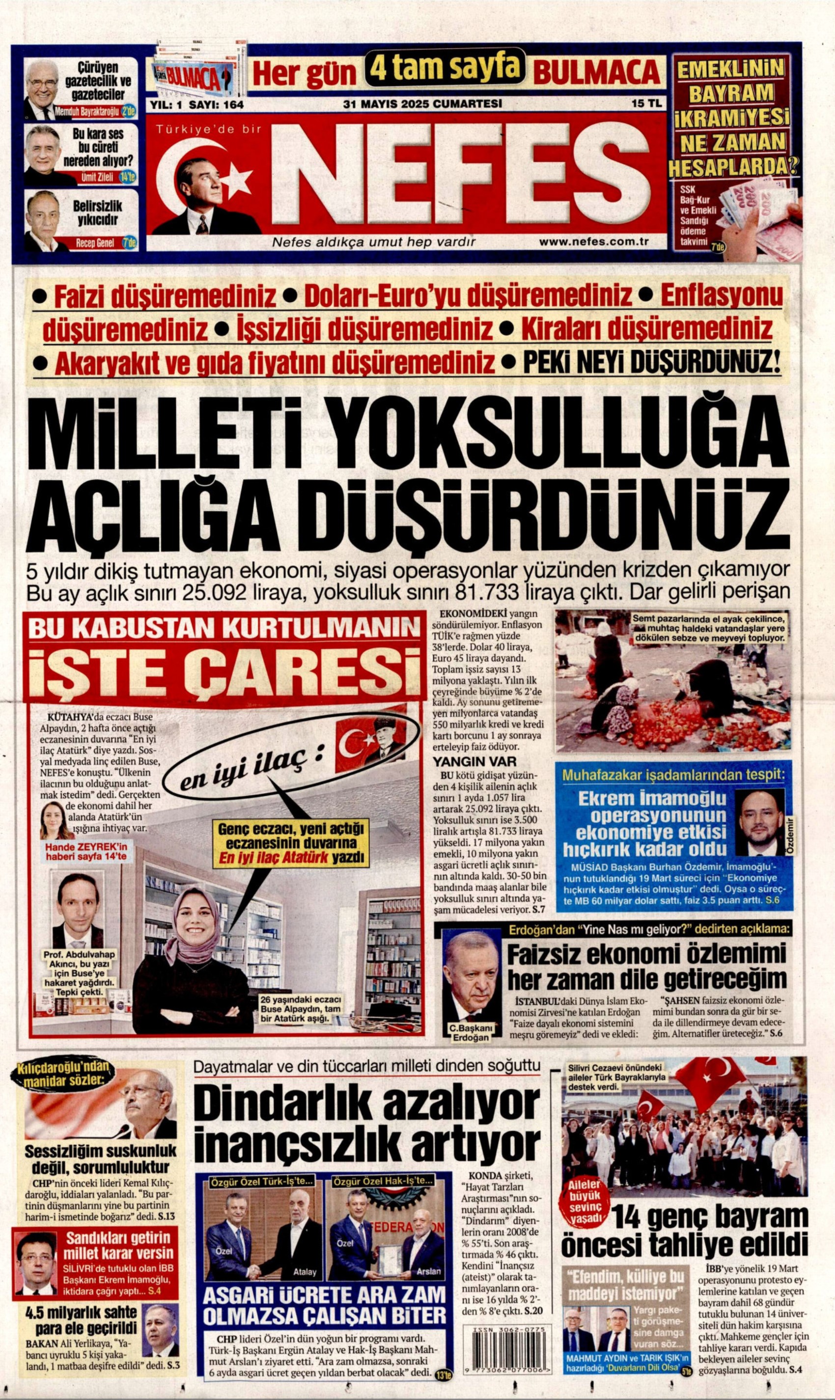 31 Mayıs 2025 gazete manşetleri