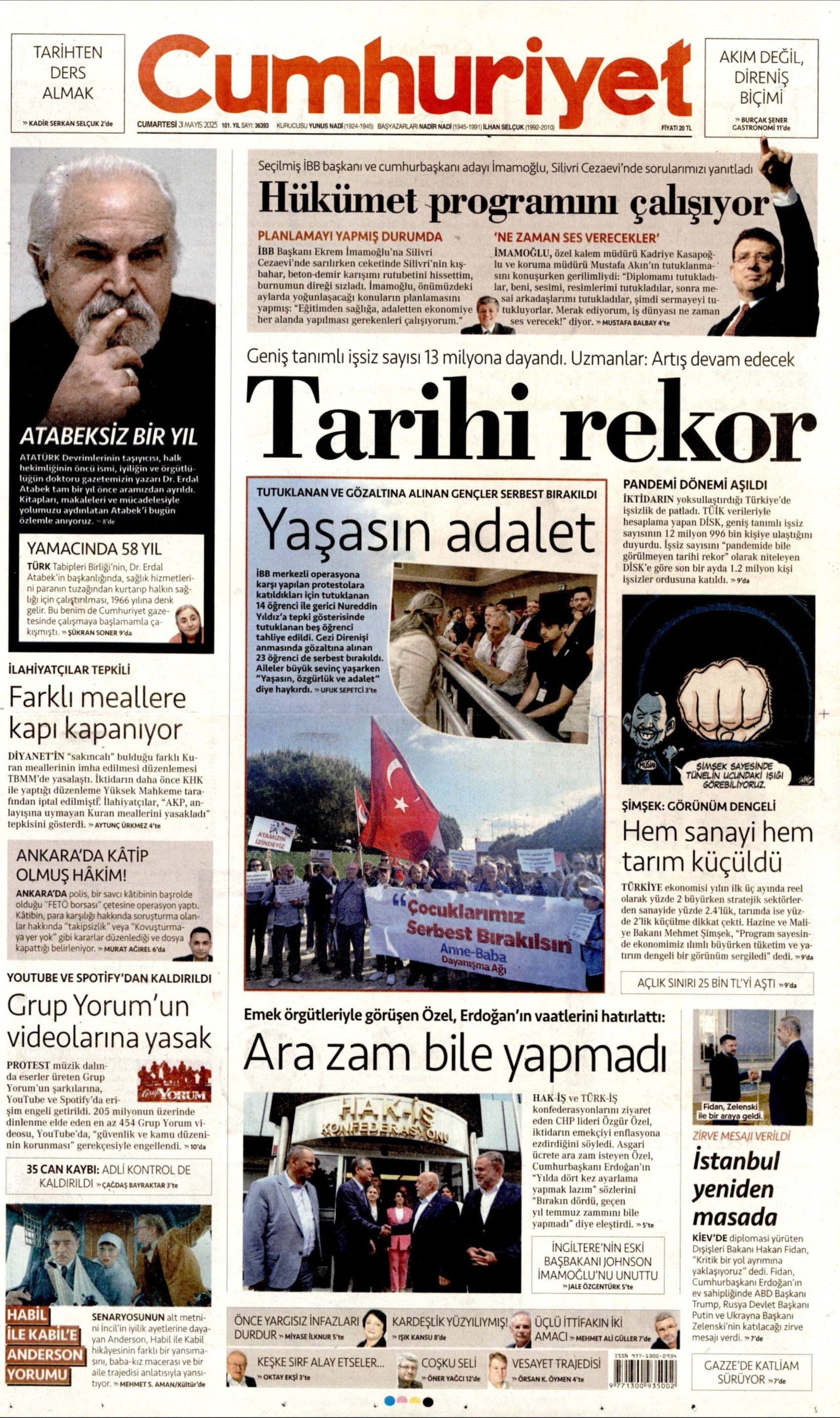 31 Mayıs 2025 gazete manşetleri
