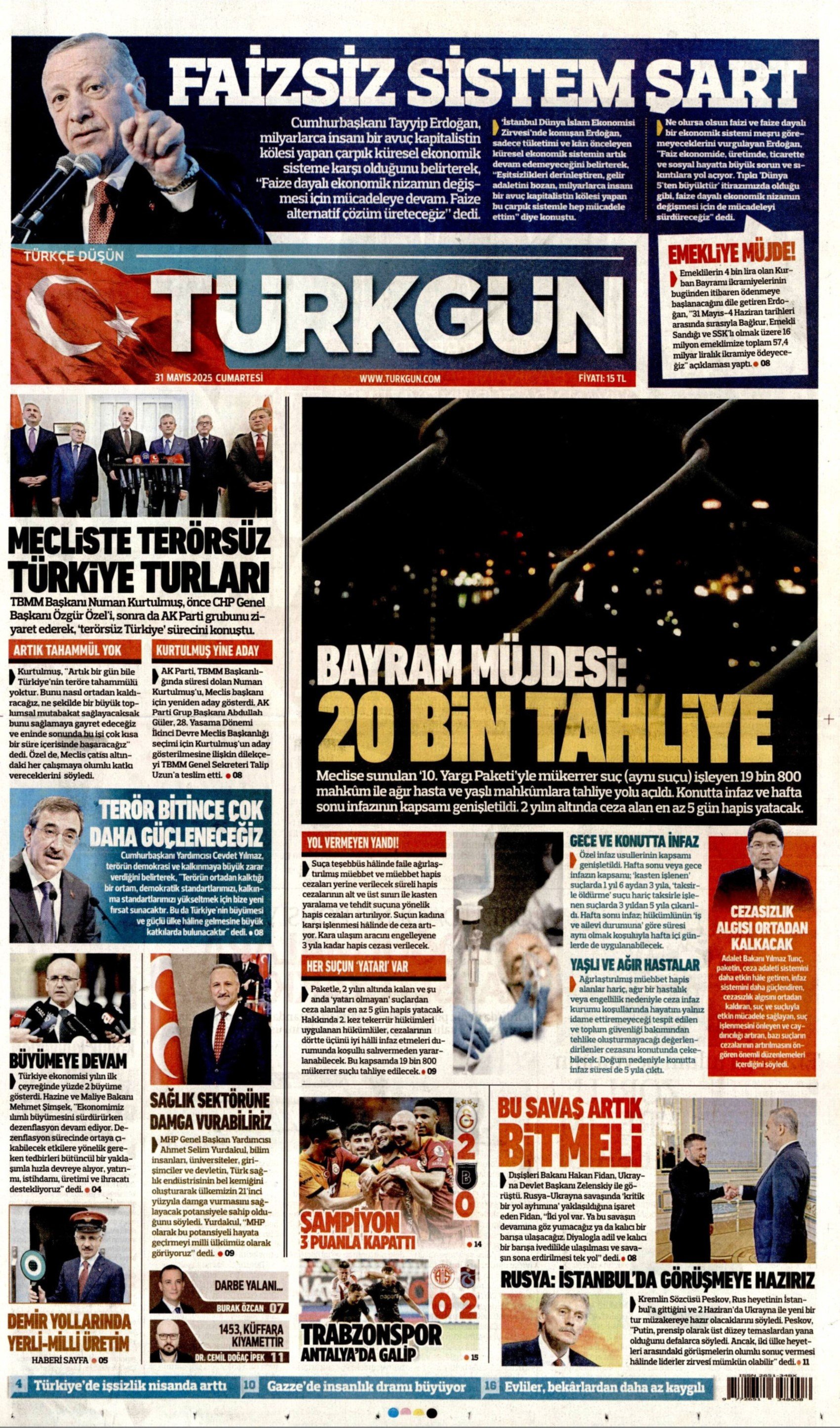 31 Mayıs 2025 gazete manşetleri