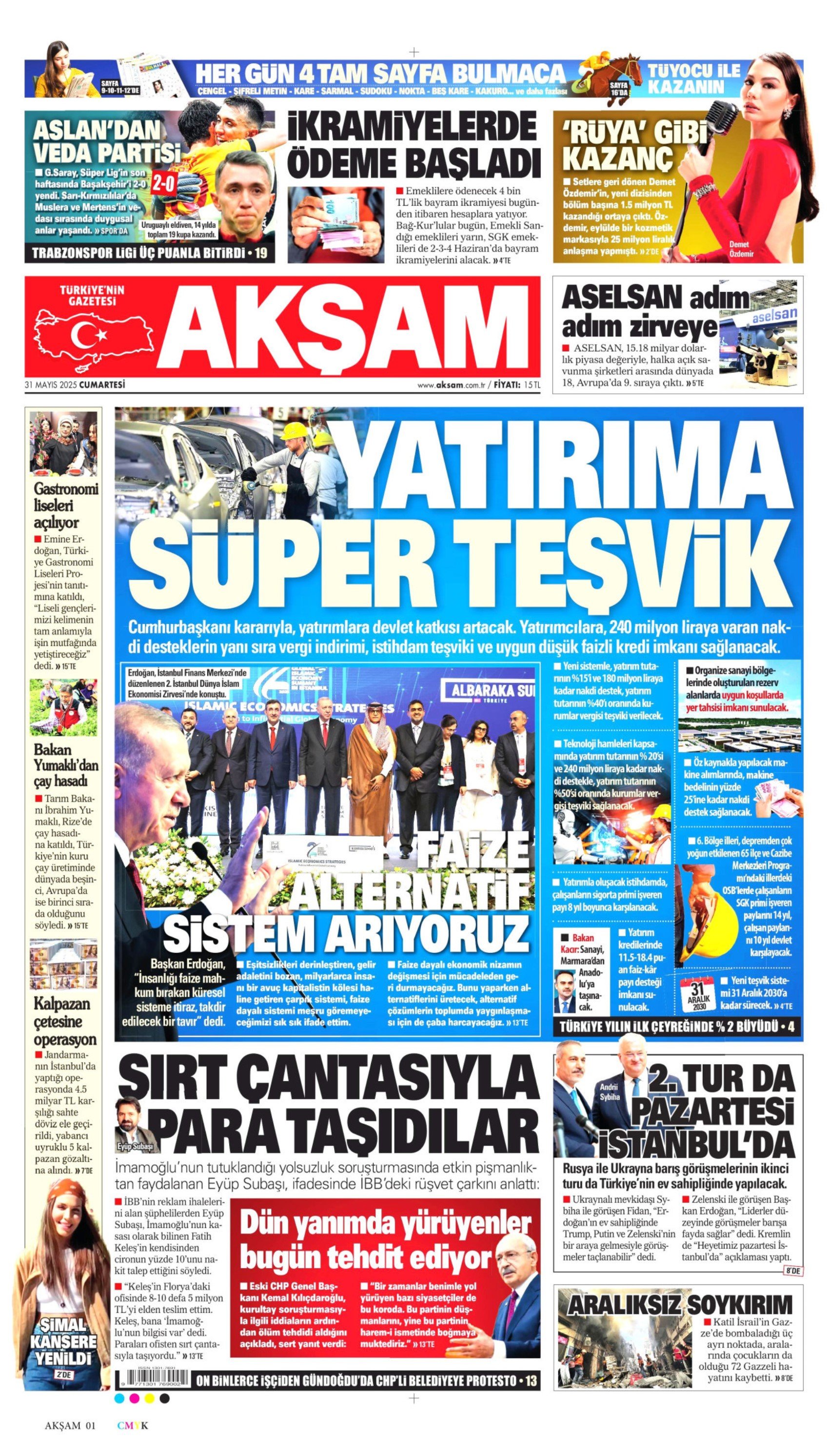 31 Mayıs 2025 gazete manşetleri