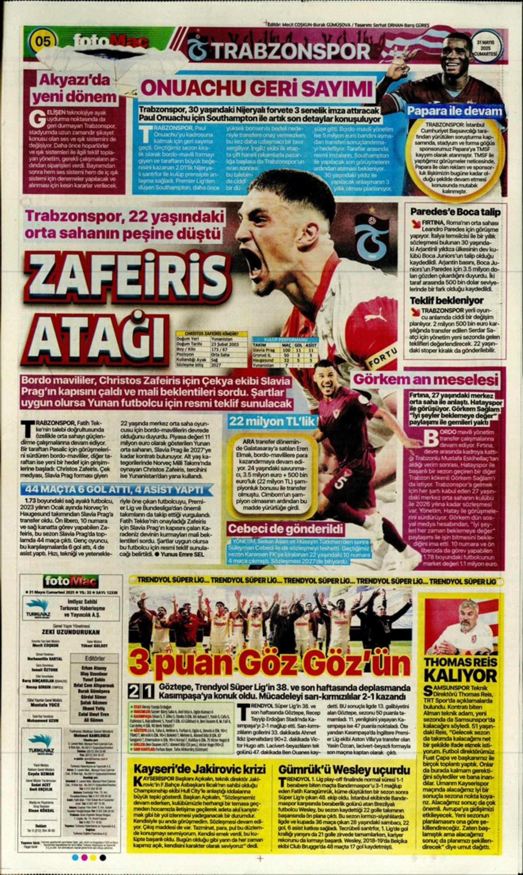 Sporda günün manşetleri... Fenerbahçe'de görülmemiş operasyon: Yıldırım için imza