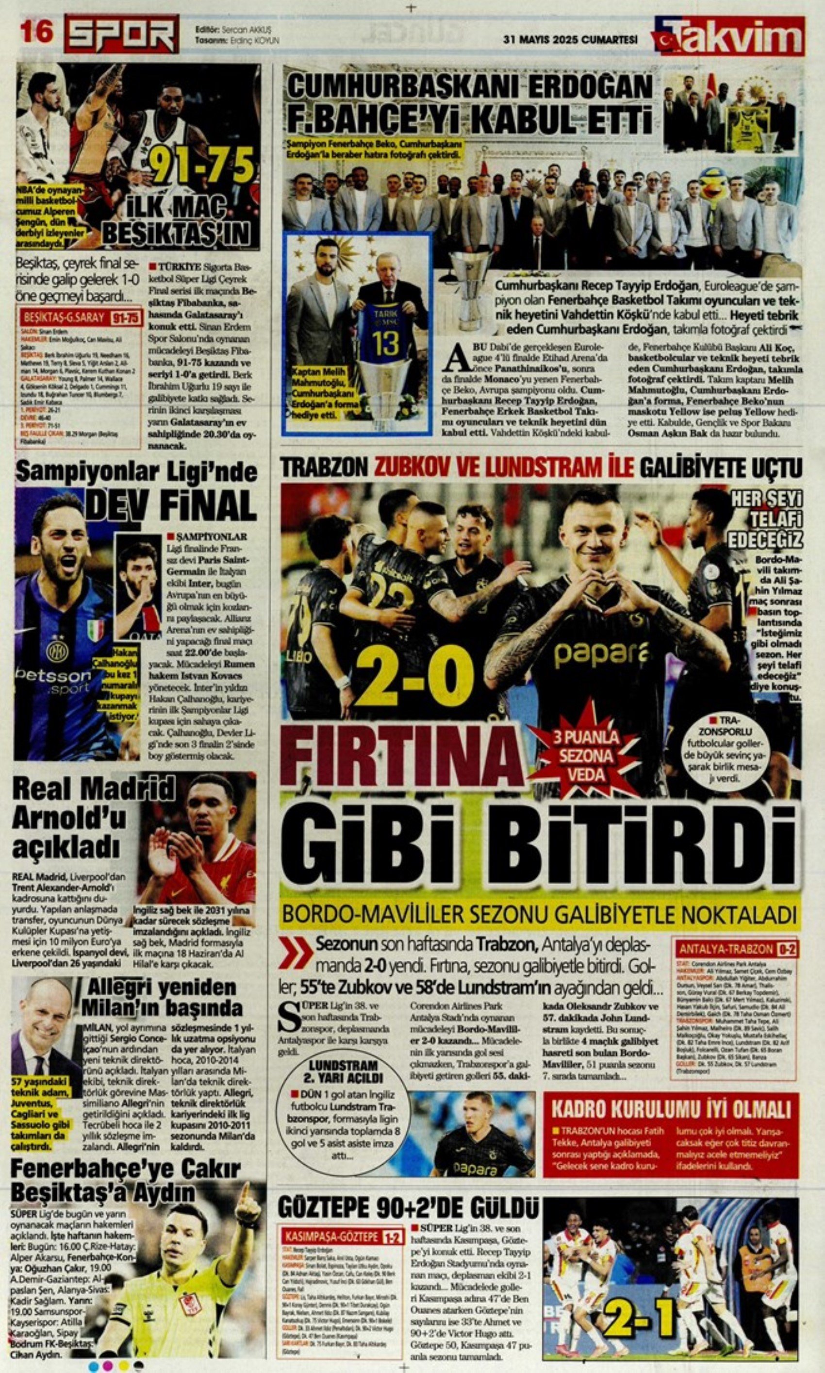 Sporda günün manşetleri... Fenerbahçe'de görülmemiş operasyon: Yıldırım için imza