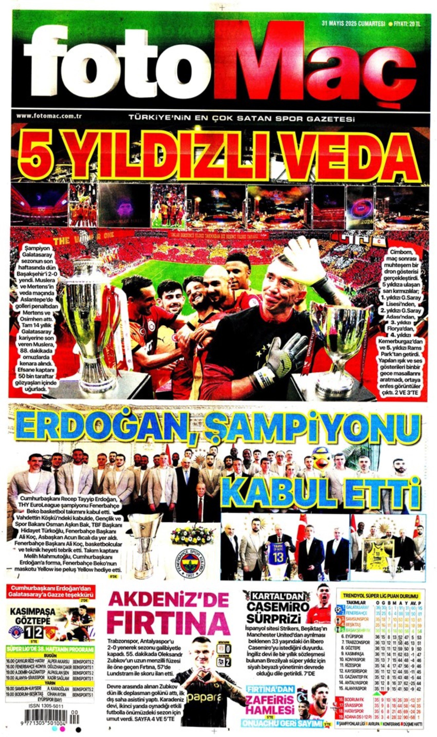 Sporda günün manşetleri... Fenerbahçe'de görülmemiş operasyon: Yıldırım için imza