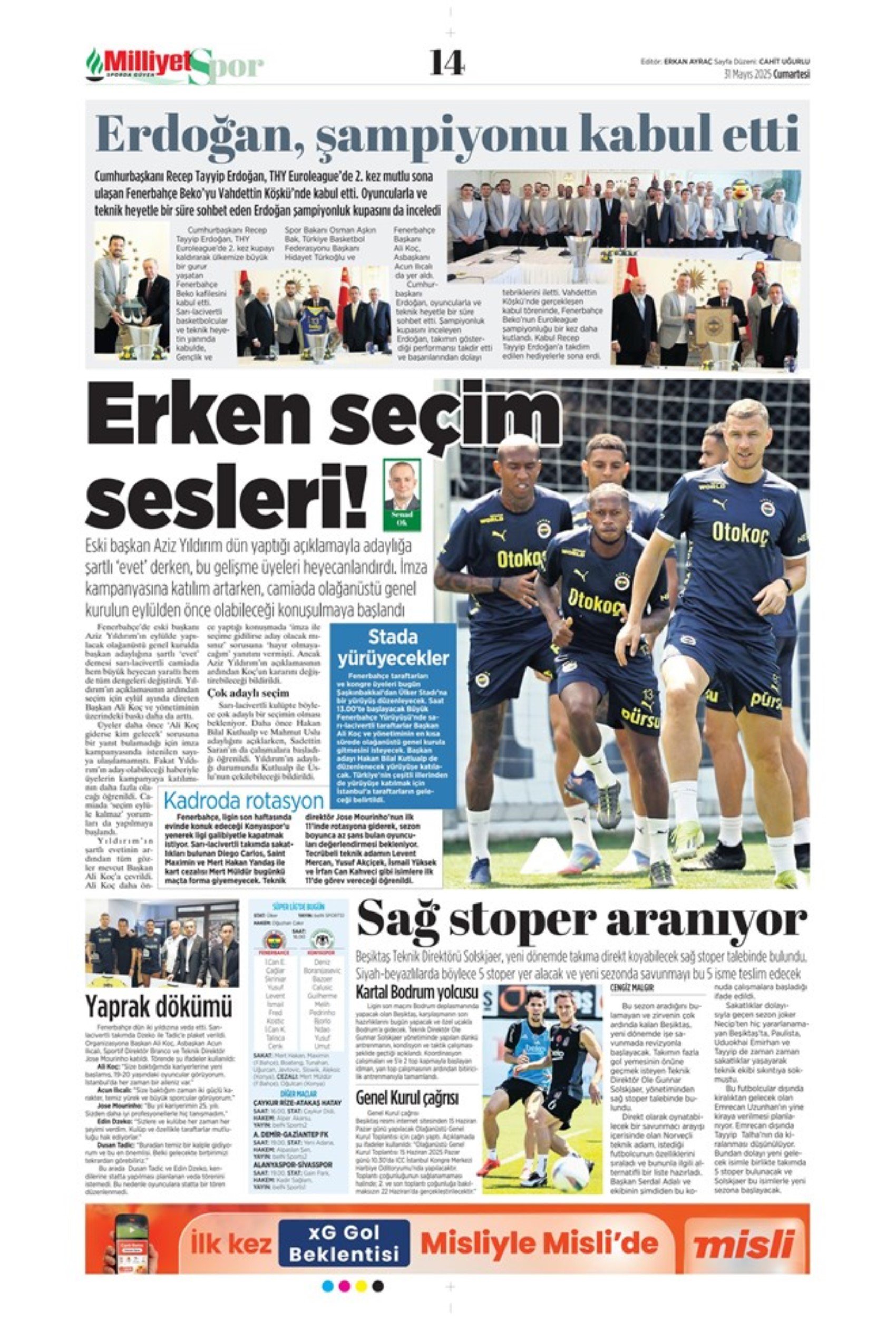 Sporda günün manşetleri... Fenerbahçe'de görülmemiş operasyon: Yıldırım için imza